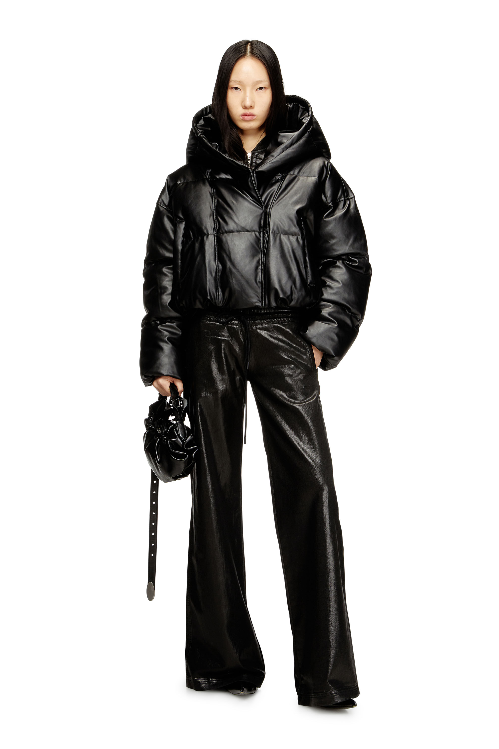Diesel - W-ILLEY, Chaqueta acolchada con capucha en tejido recubierto Mujer in ToBeDefined - 1