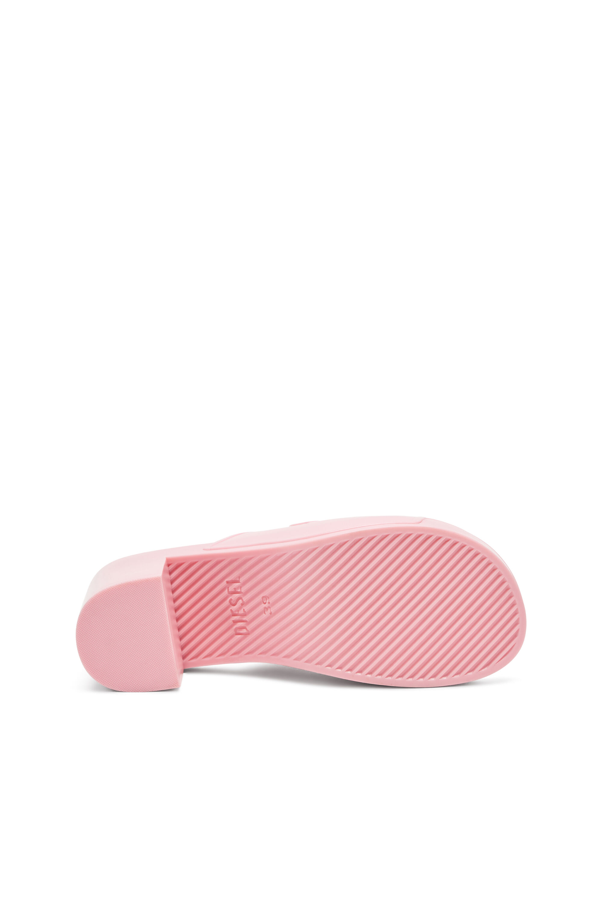 Diesel - SA-BONNIE, Sa-Bonnie-Chanclas de goma con tacón y logotipo troquelado Mujer in Rosa - 5