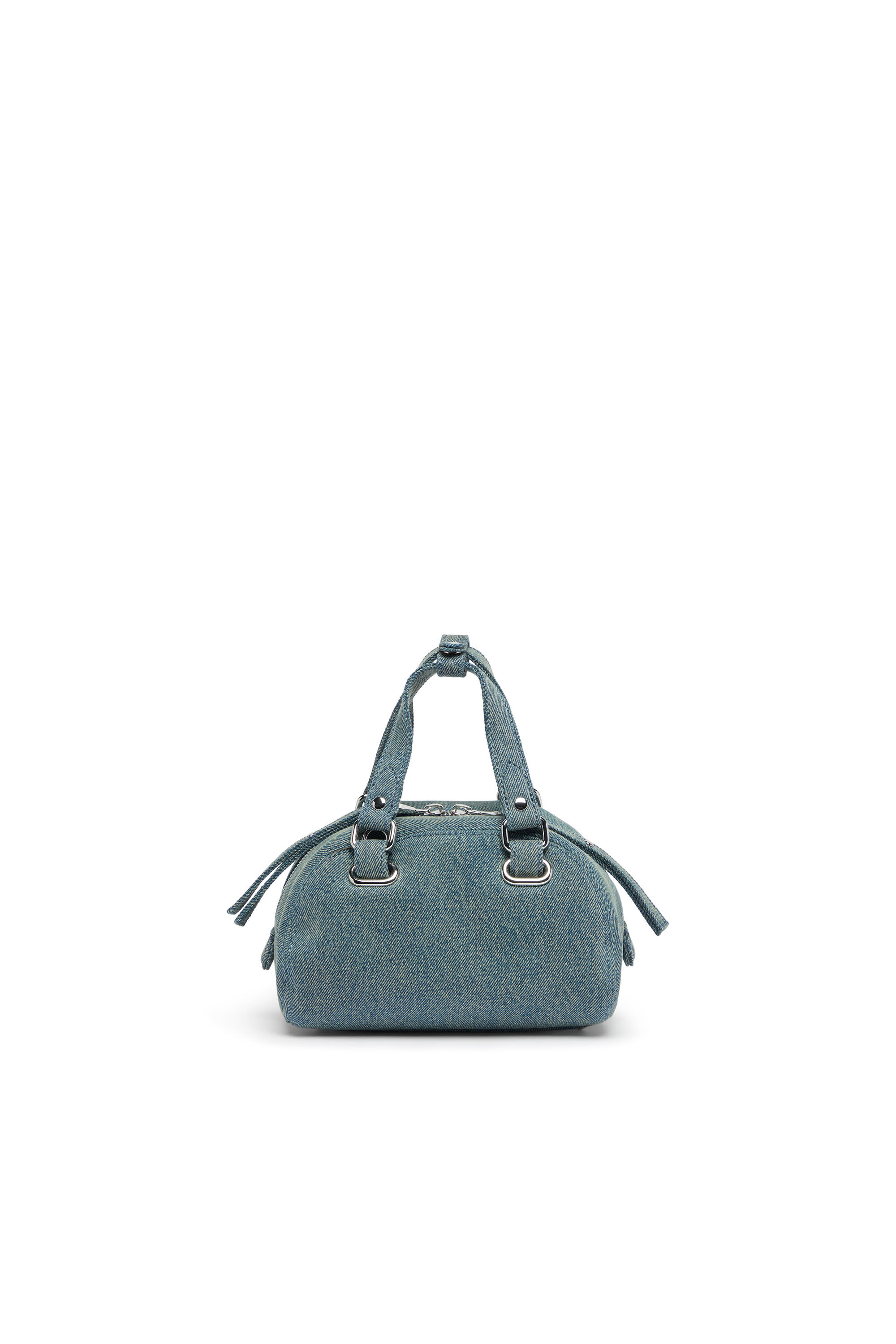 Diesel - 1DR DOME SOFT CROSSBODY, 1DR Dome-Peque&ntilde;o bolso bowling de denim con logo Oval D Unisex in Azul marino - 2
