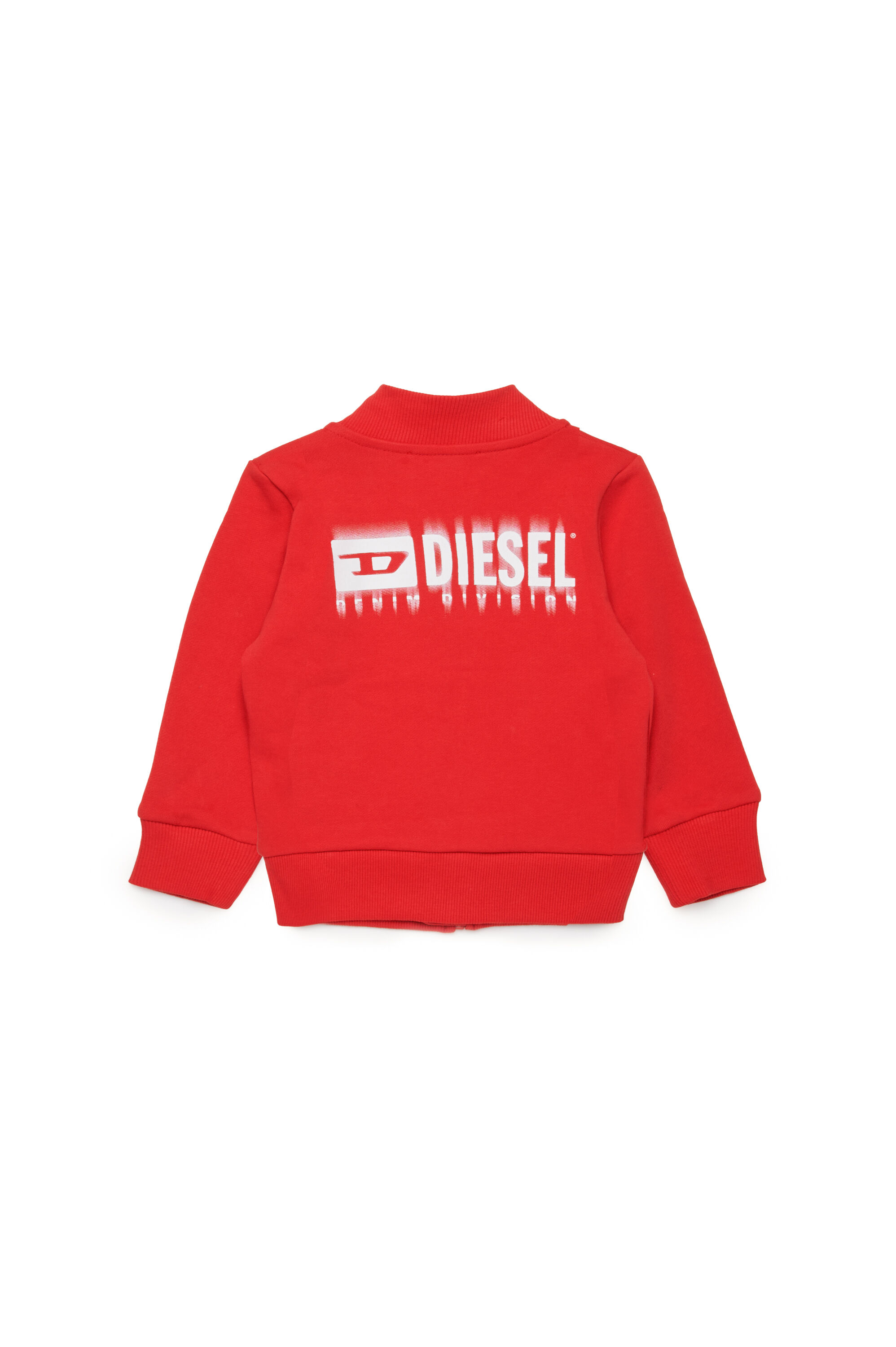 Diesel - SVOUGZIPALB, Sudadera con cremallera y logotipo manchado Unisex in Rojo - 2