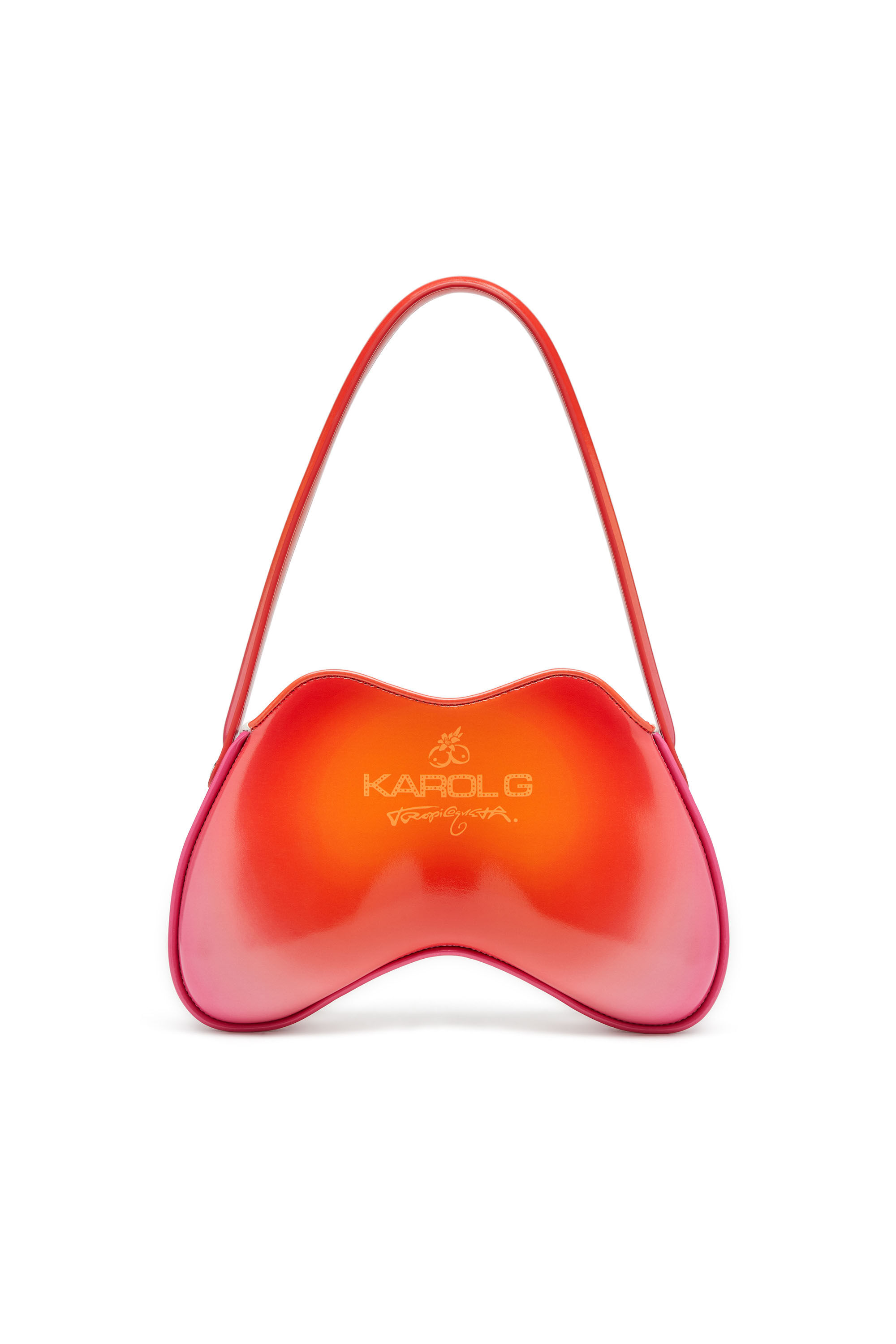 Diesel - K.G. DOUBLE-D SHOULDER, Double-D-Bolso de hombro brillante con estampado de loto Mujer in Blanco - 2