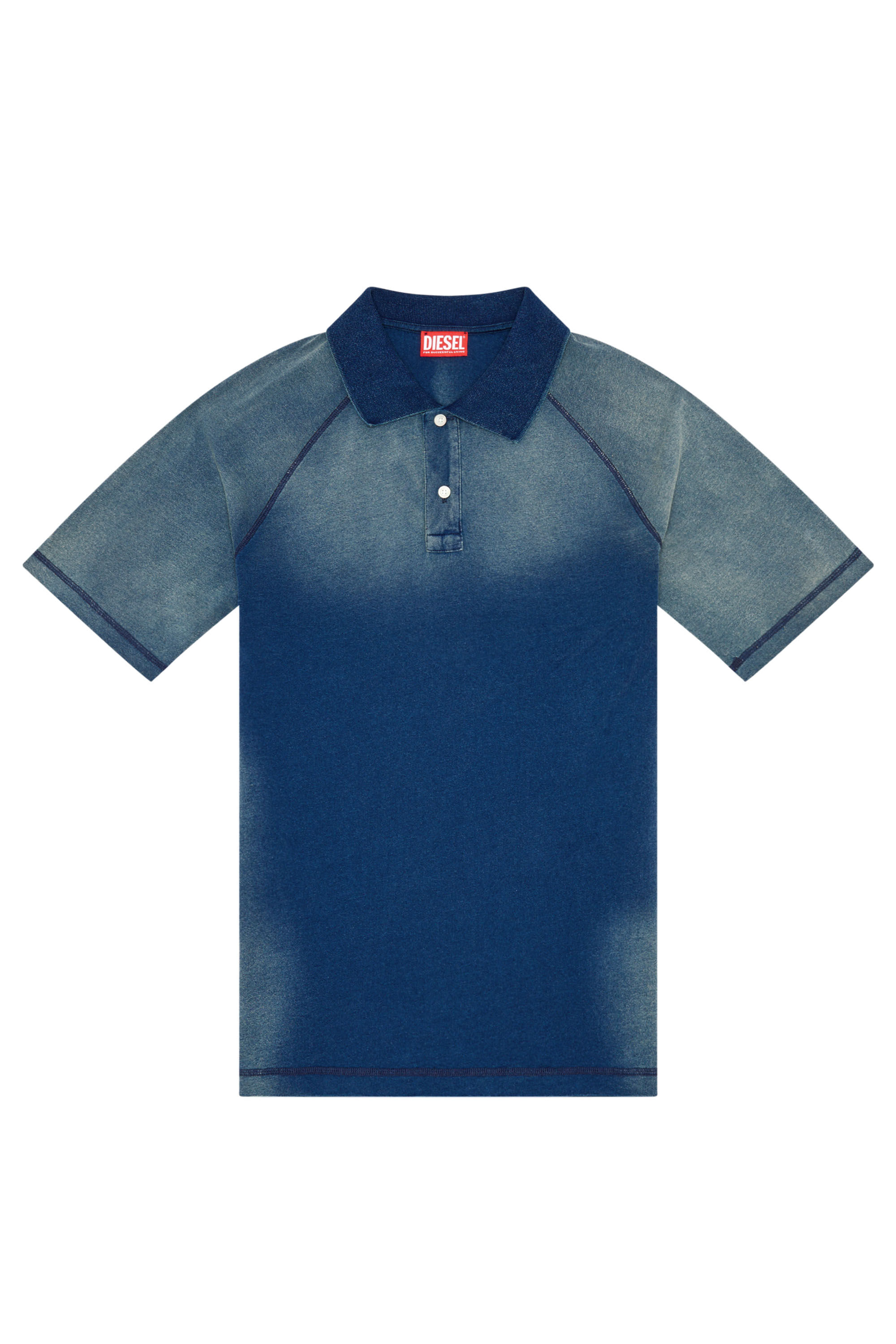 Diesel - T-RASMITH, Man Polo shirt with sun-faded effects in Blue - Image 2