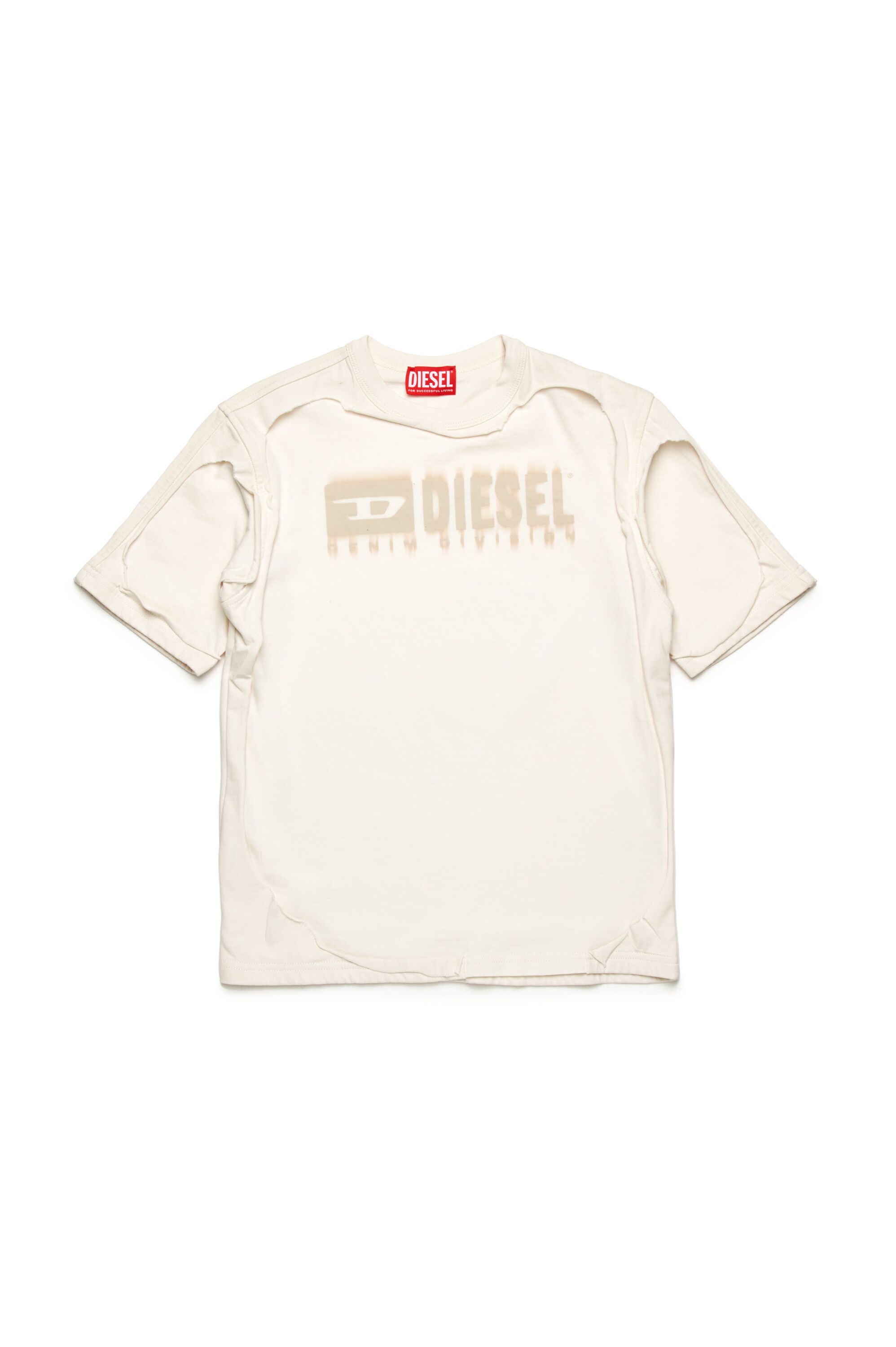 Diesel - TBOXTDBL OVER, Camiseta despegable con logotipo degradado Hombre in Blanco - 1