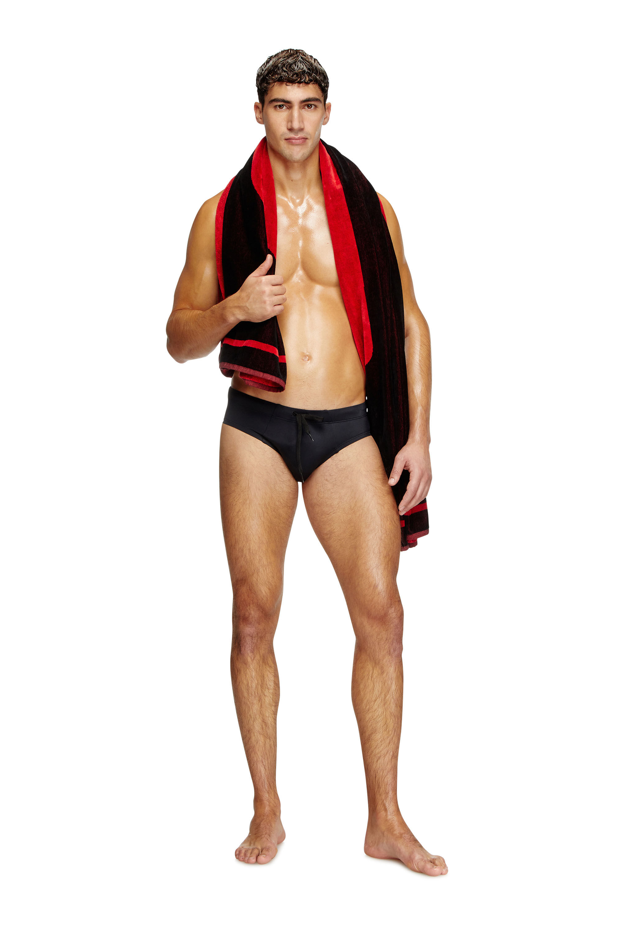 Diesel - ALFIE-D-CORE, Slip de baño con logotipo en la parte trasera Hombre in Negro - 2