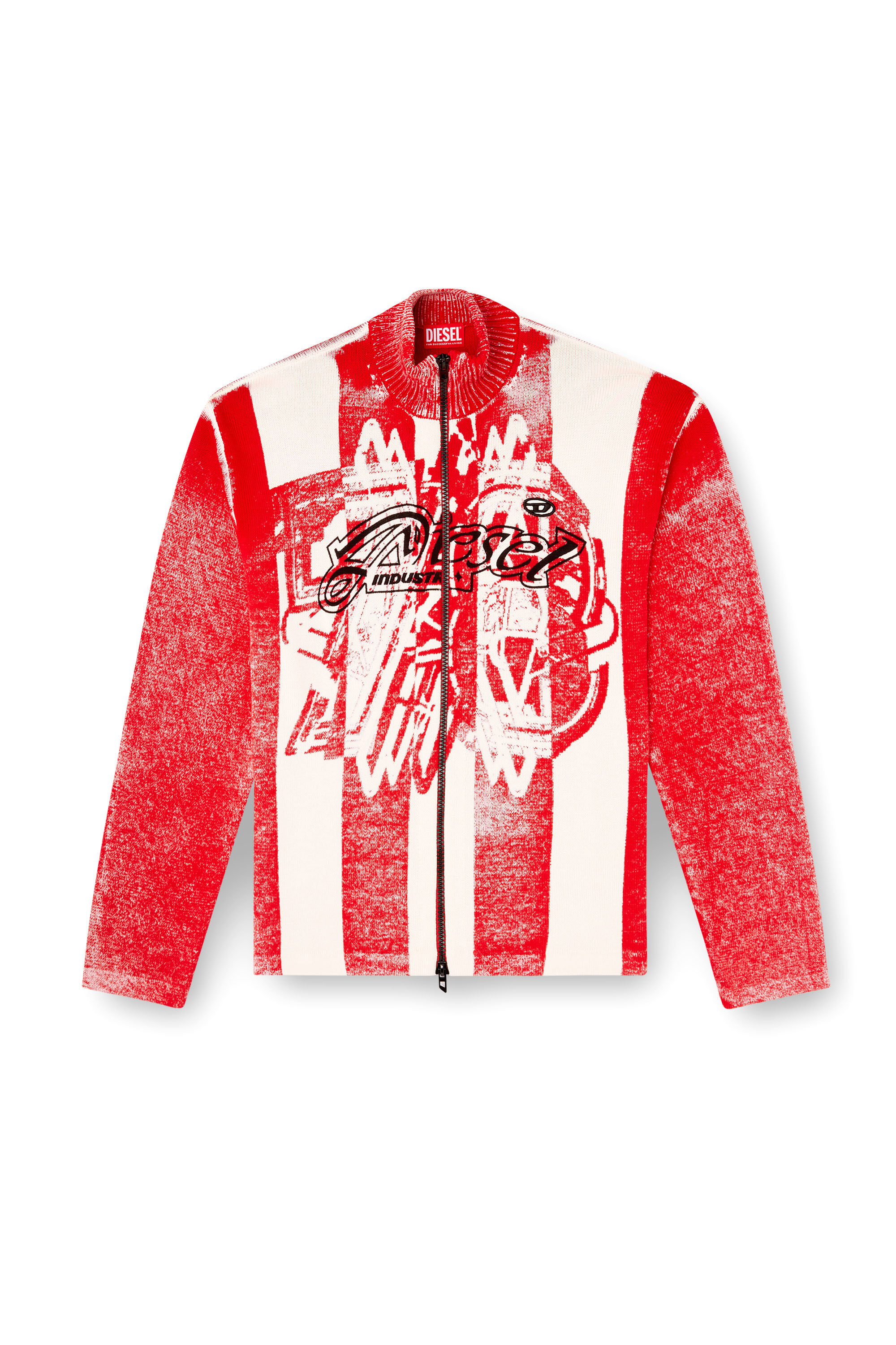 Diesel - K-OLIBA-JKT, Cárdigan con cremallera y estampado interior de rayas Hombre in Multicolor - 2