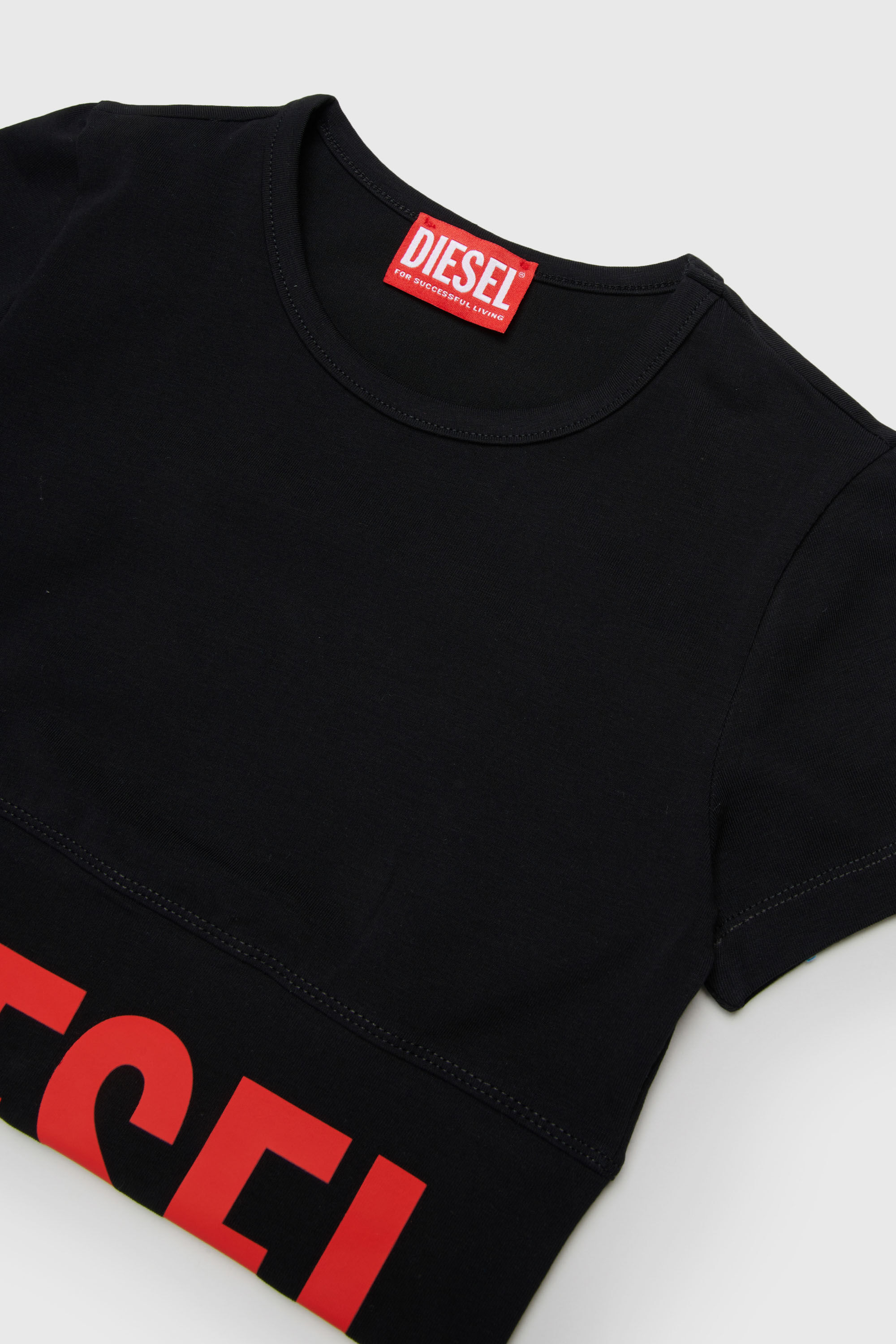 Diesel - TCEFY, Crop top con logotipo recortado Mujer in Negro - 3