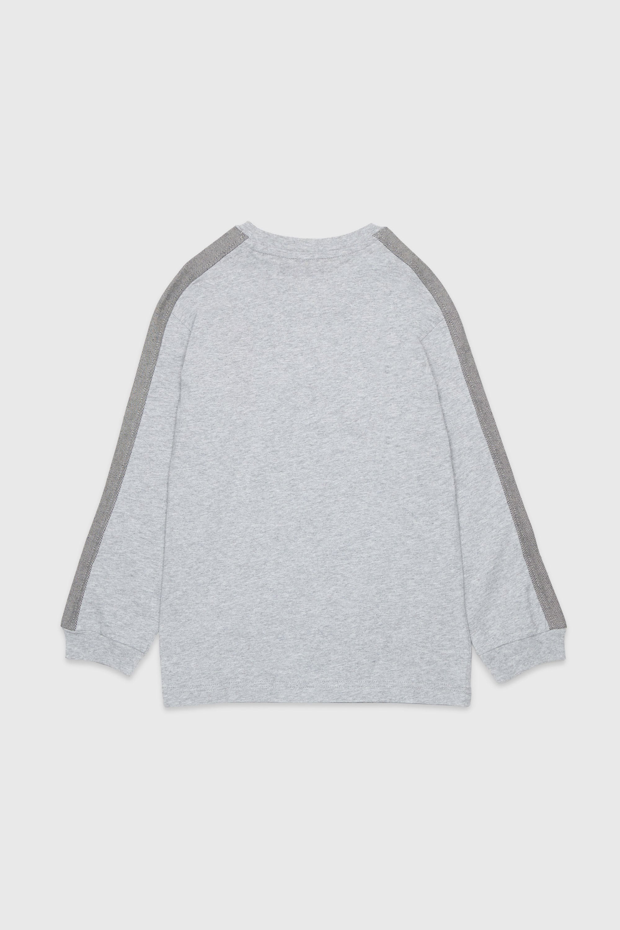 Diesel - TEAN OVER, Camiseta de manga larga con logo y bandas en contraste Hombre in Gris - 2