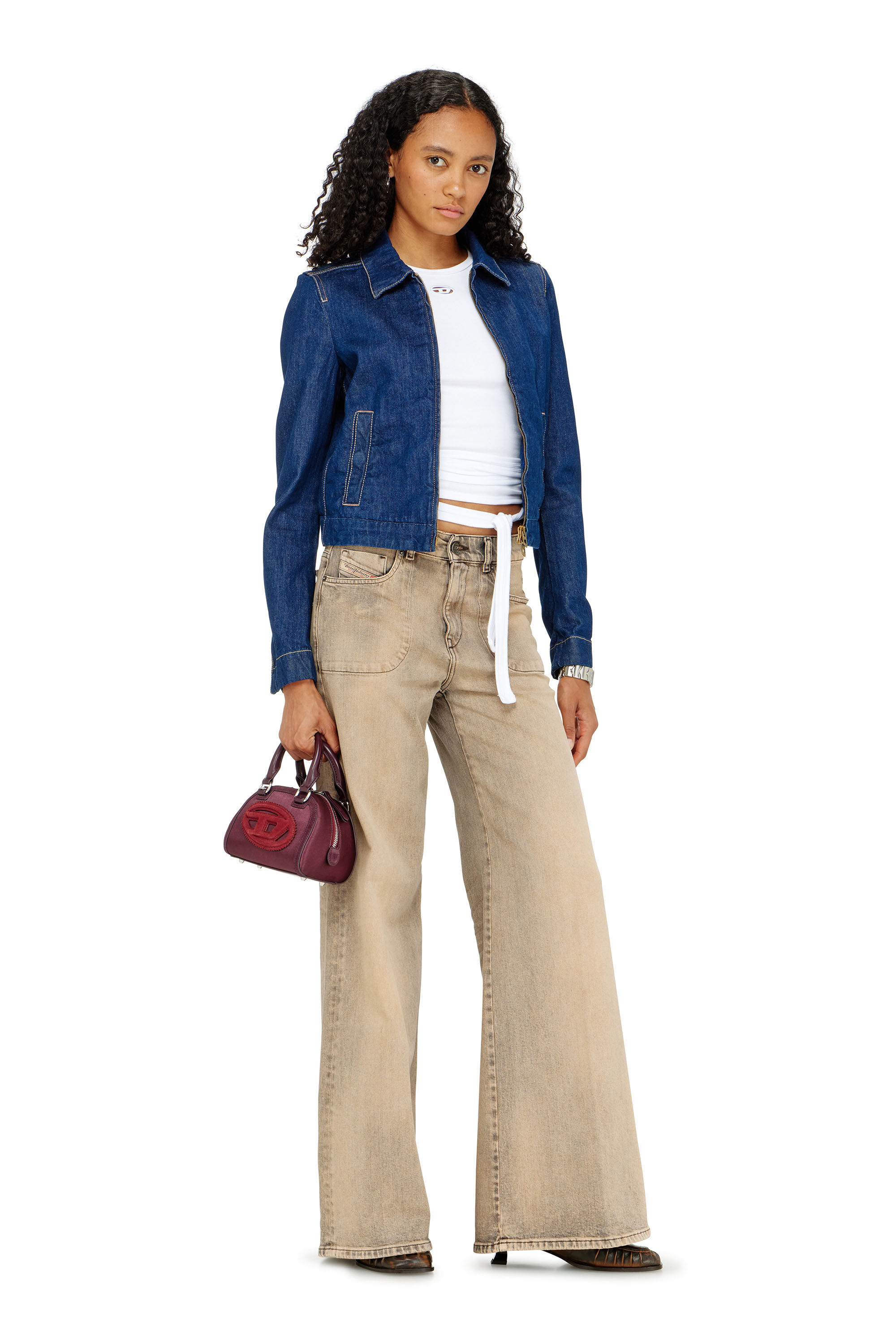 Diesel - T-BUNNY-TAIL-S1, Top de canal&eacute; con cordones envolventes Mujer in Blanco - 1