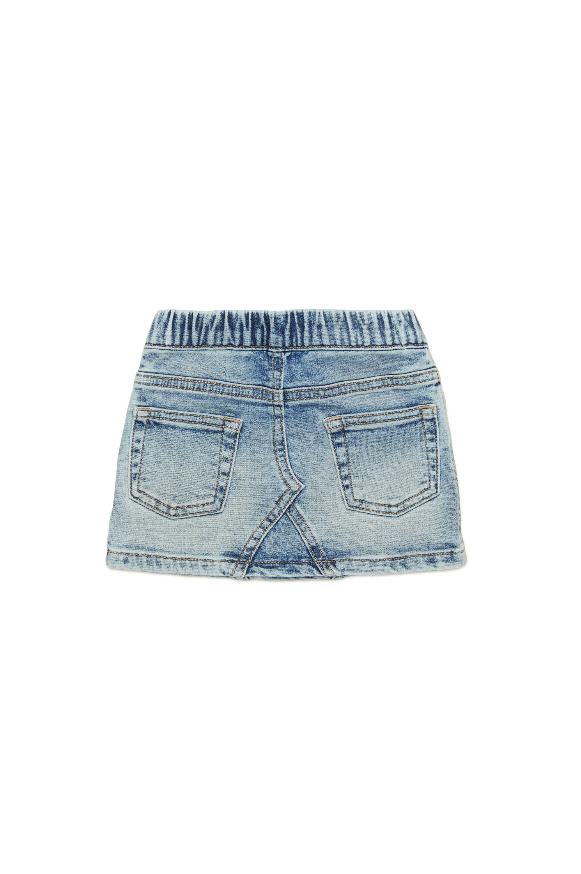 Diesel - GERRYB JJJ, Minifalda de JoggJeans con efecto desgastado Mujer in Azul marino - 2