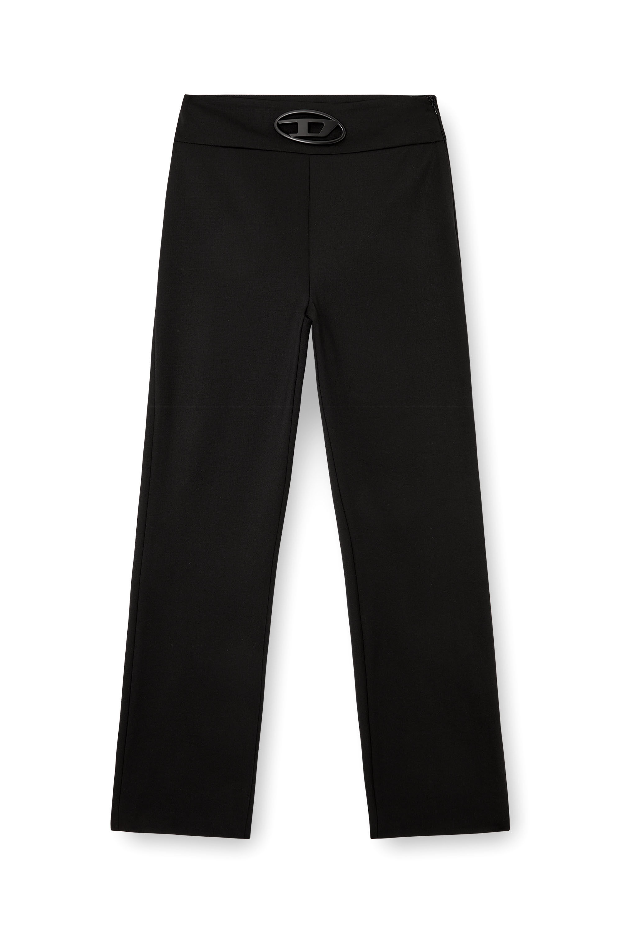Diesel - P-ERSY, Pantalones de sarga de lana con cintura alta Mujer in Negro - 2