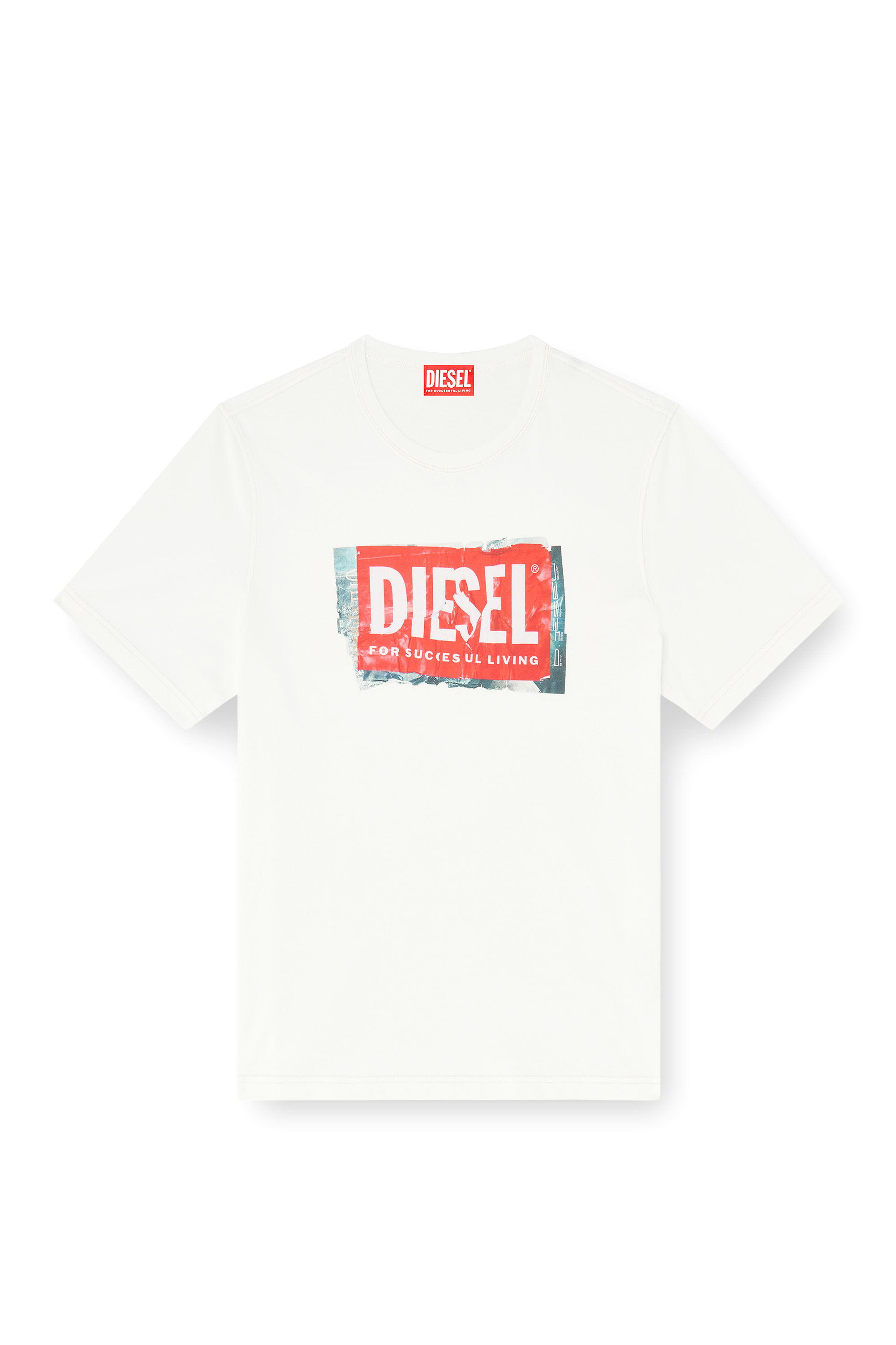 Diesel - T-ADJUST-Q6, Camiseta con logotipo con efecto arrugado Hombre in Blanco - 2