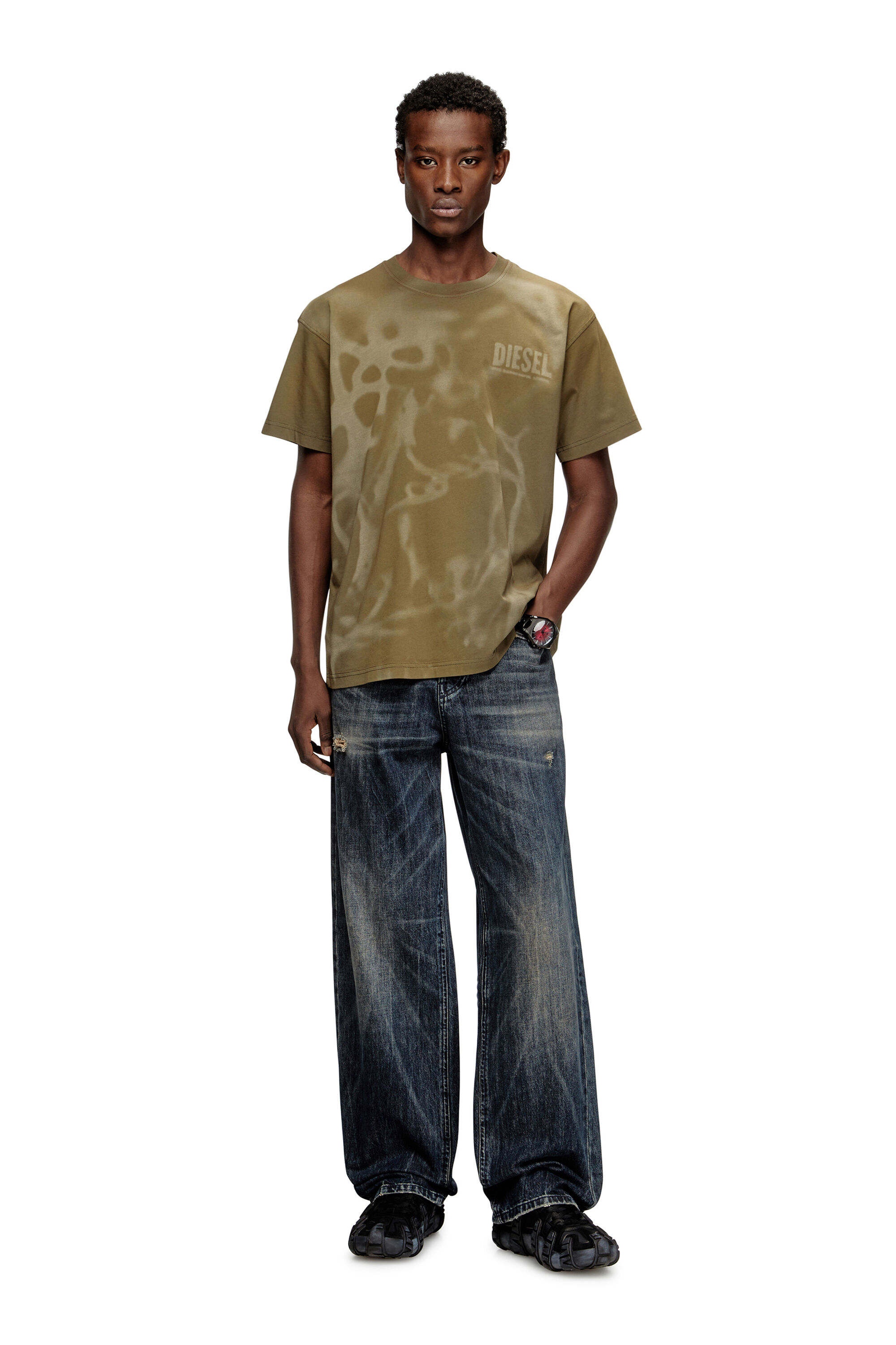 Diesel - T-NORM-V7, Camiseta de algodón con estampado láser Hombre in Beige - 6