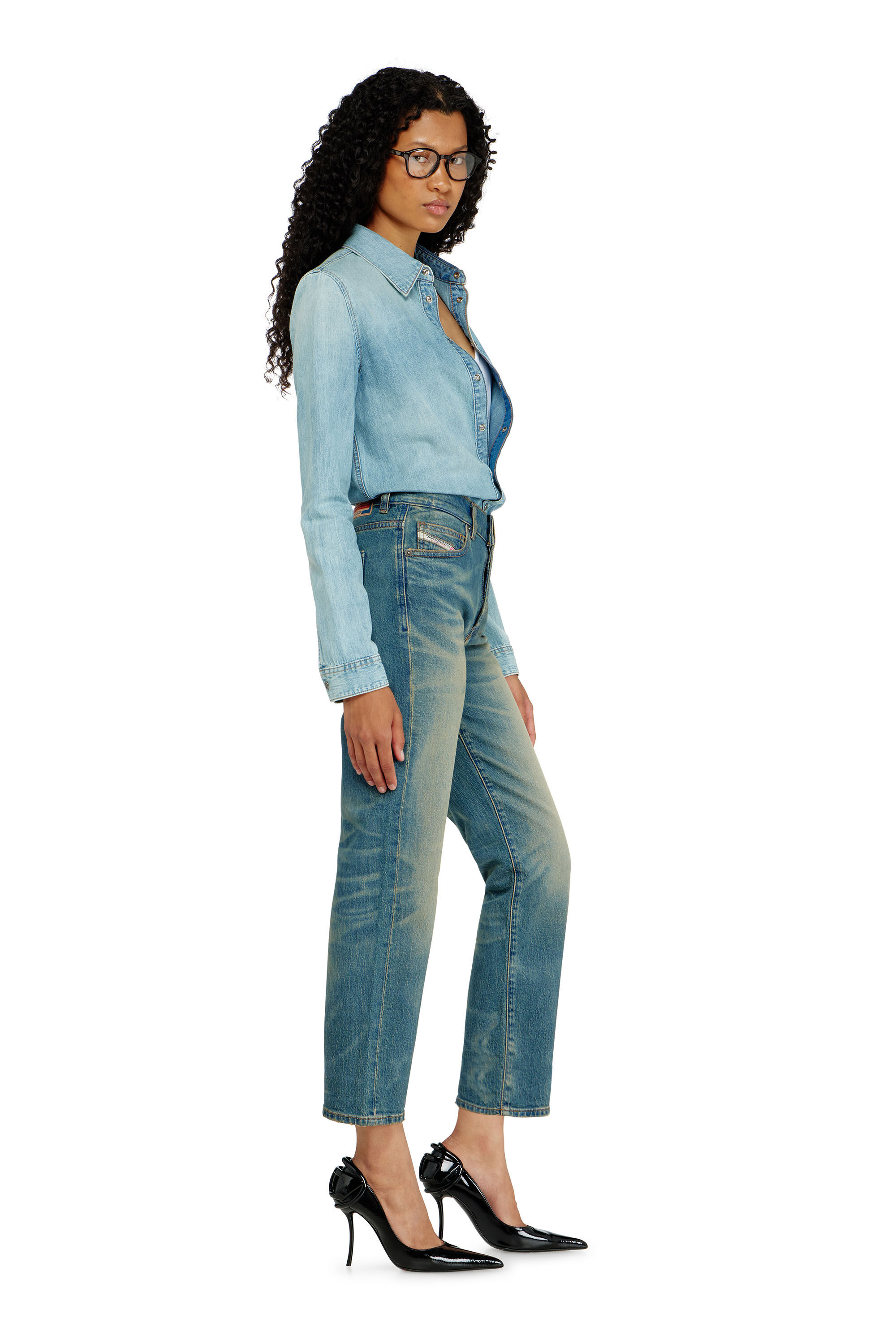 Diesel - Regular Jeans 1981 D-Went 0KBBP Mujer, Azul medio - 2