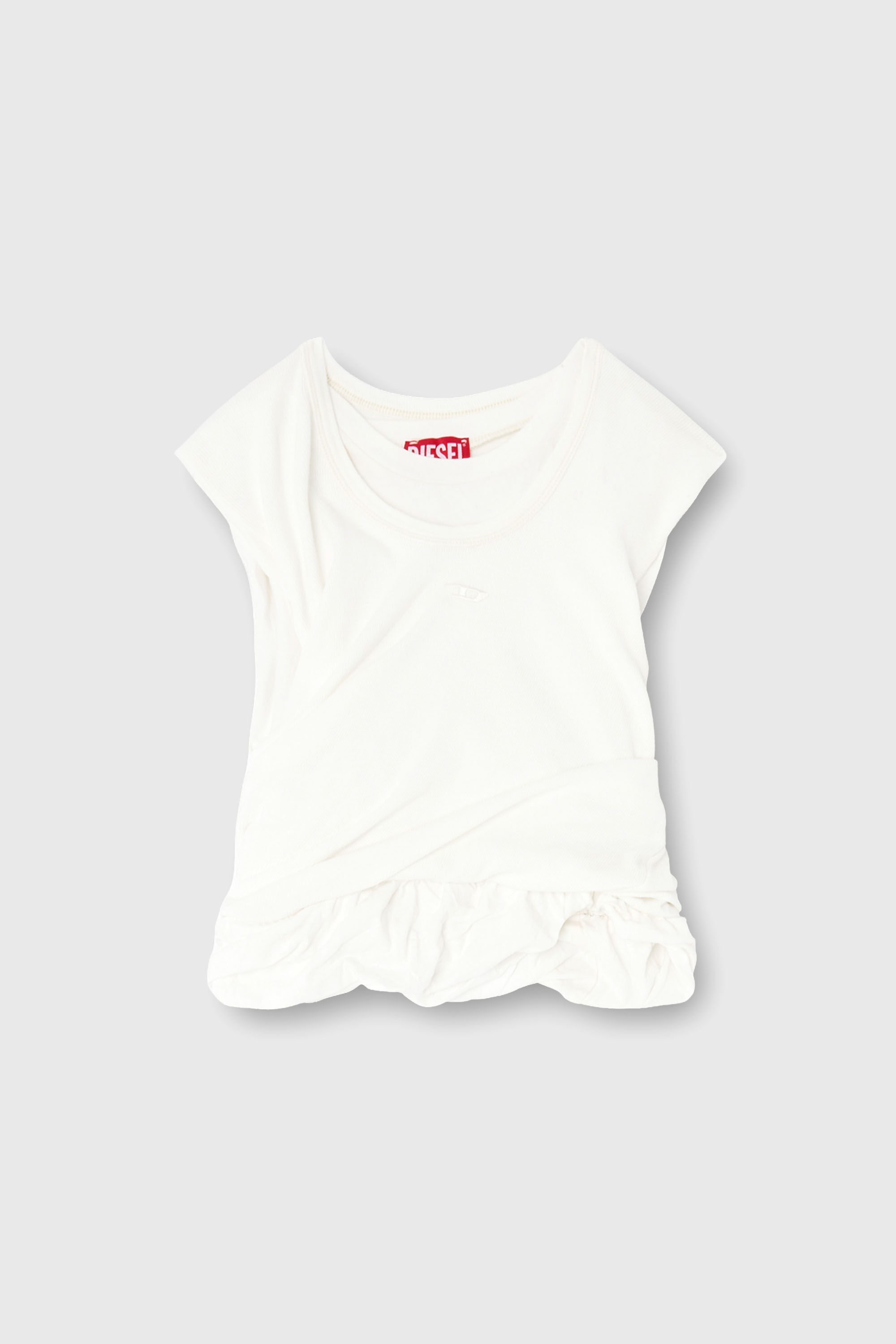 Diesel - T-WISHER-RIB-PL, Camiseta de tirantes fruncida en punto de doble capa Mujer in Blanco - 2