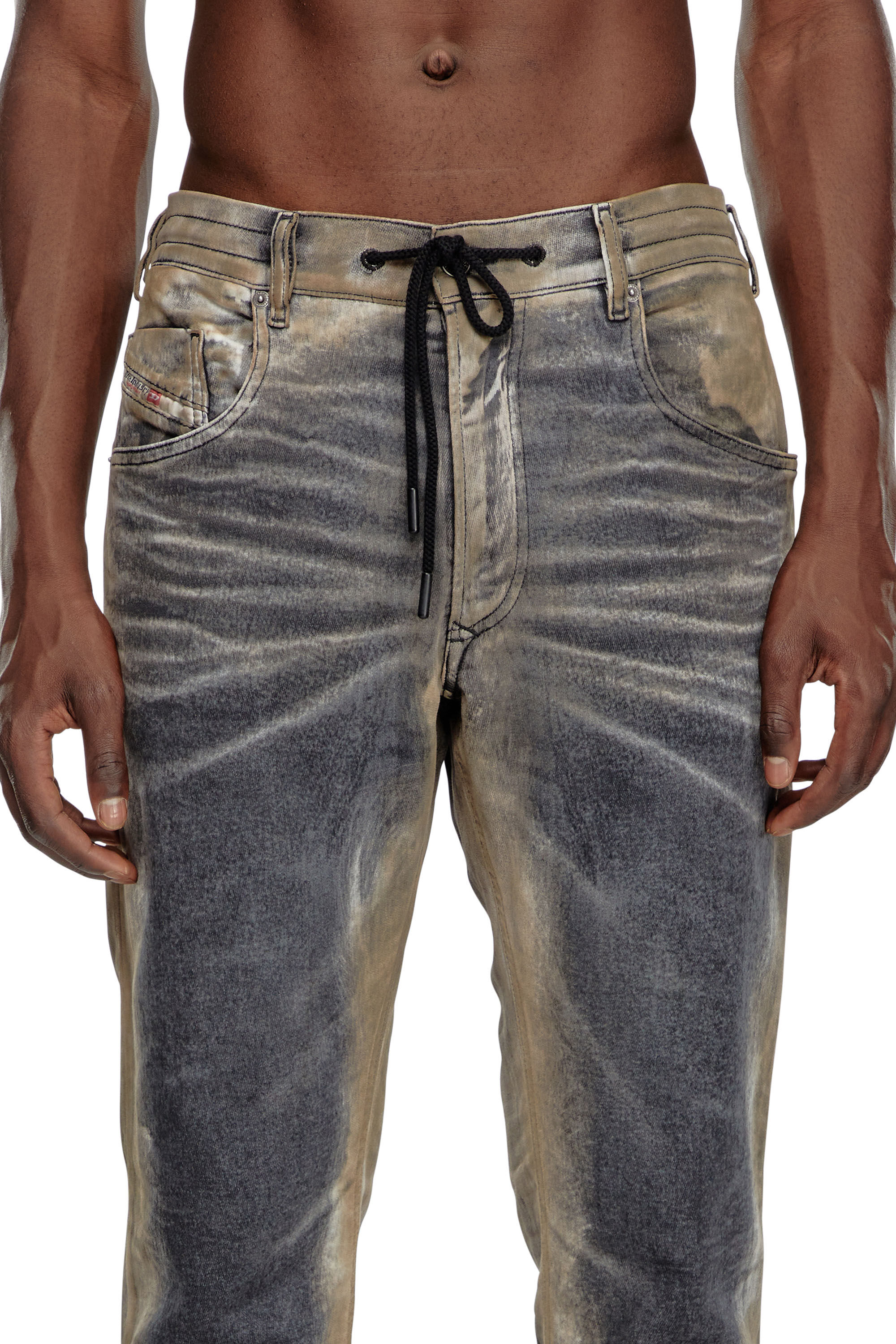 Diesel - Man Tapered 2030 D-Krooley Joggjeans® 068NP, Black/Dark grey - Image 5