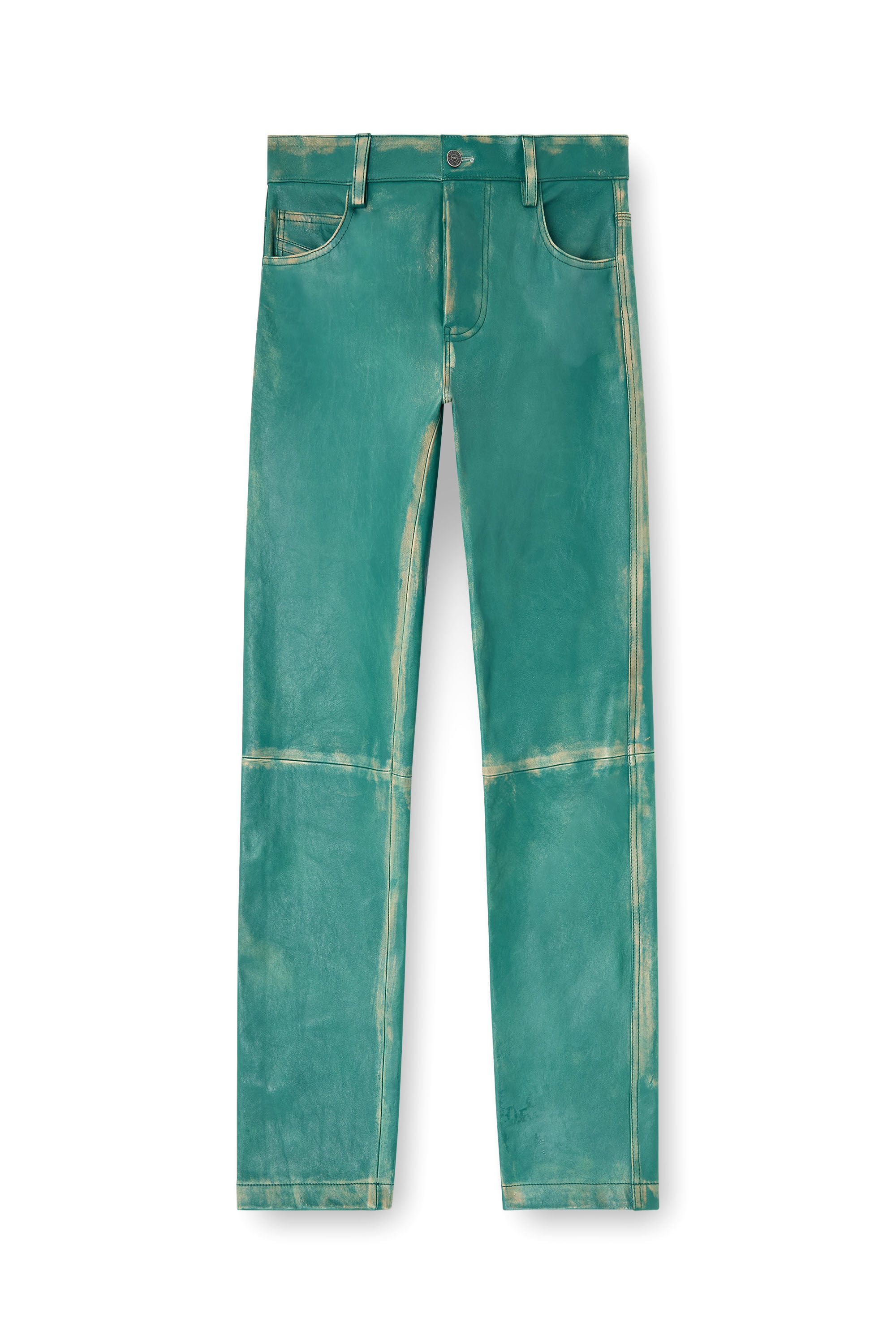 Diesel - P-OCKET, Pantal&oacute;n de cuero tratado Hombre in Verde - 2