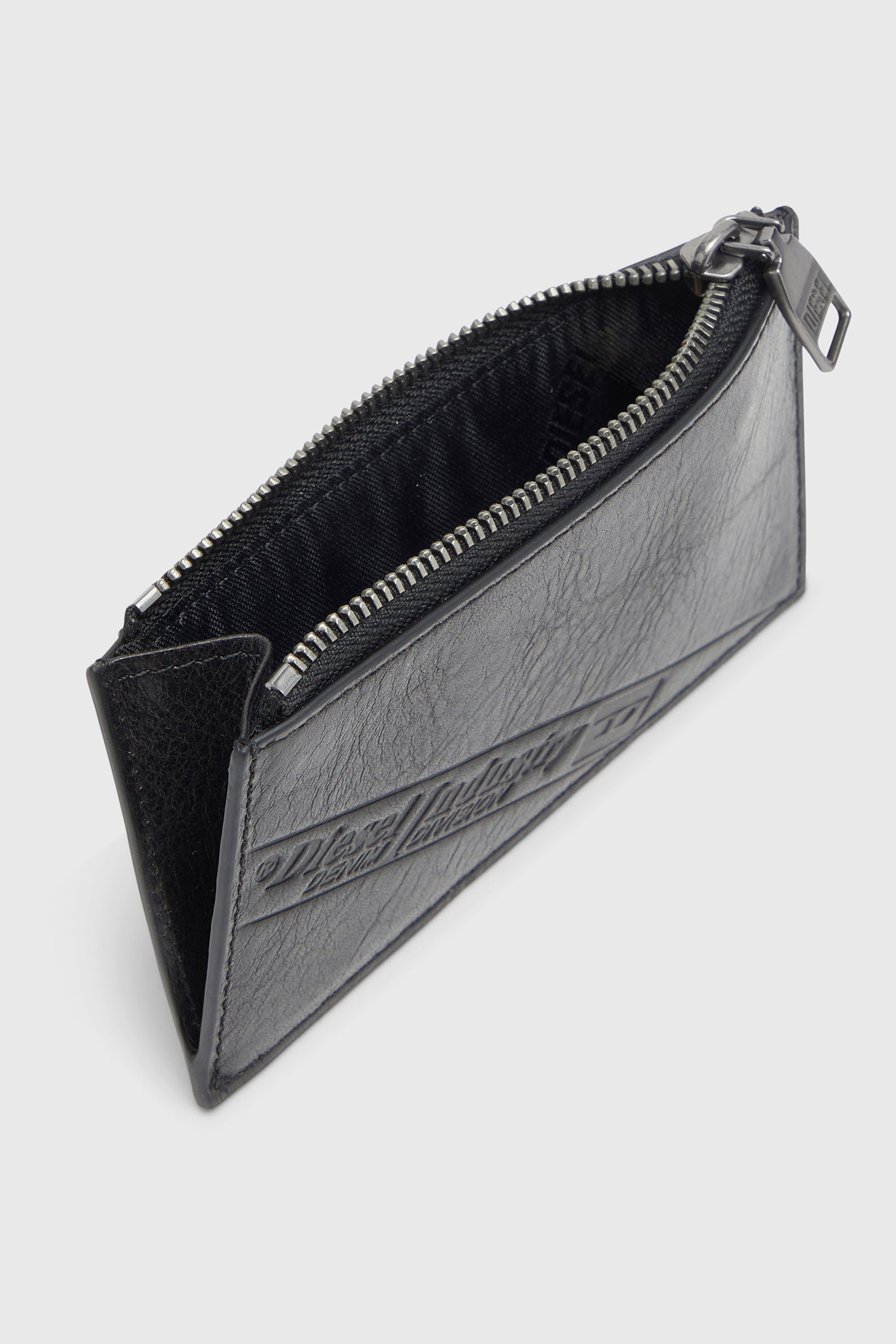 Diesel - FLAG-D CARD HOLDER III, Tarjetero de cuero con cierre de cremallera Hombre in Negro - 3