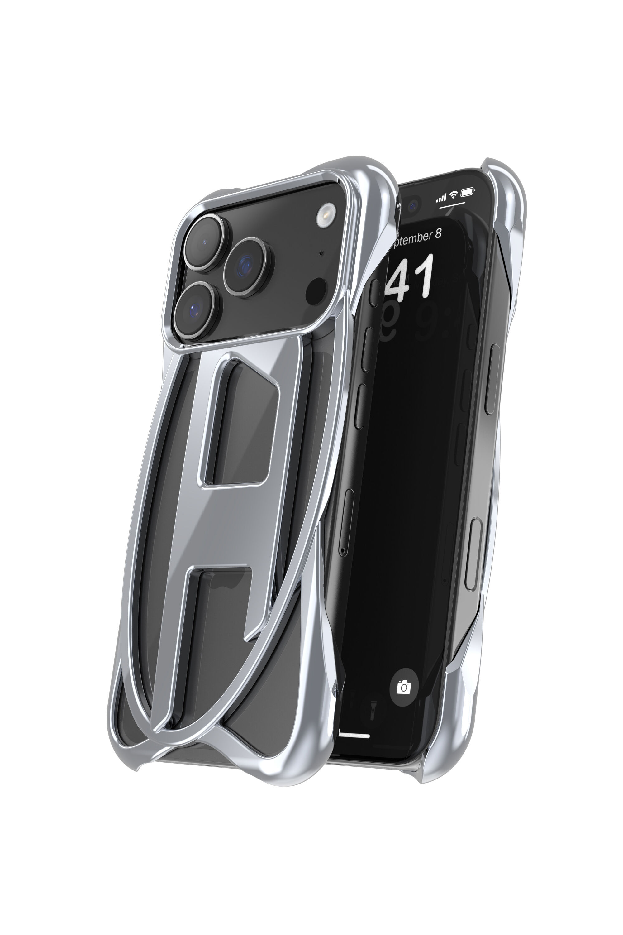 Diesel - 60445  D FRAME CASE, Unisex's Caged D glossy case for iPhone 17 Pro in Dark grey - 3