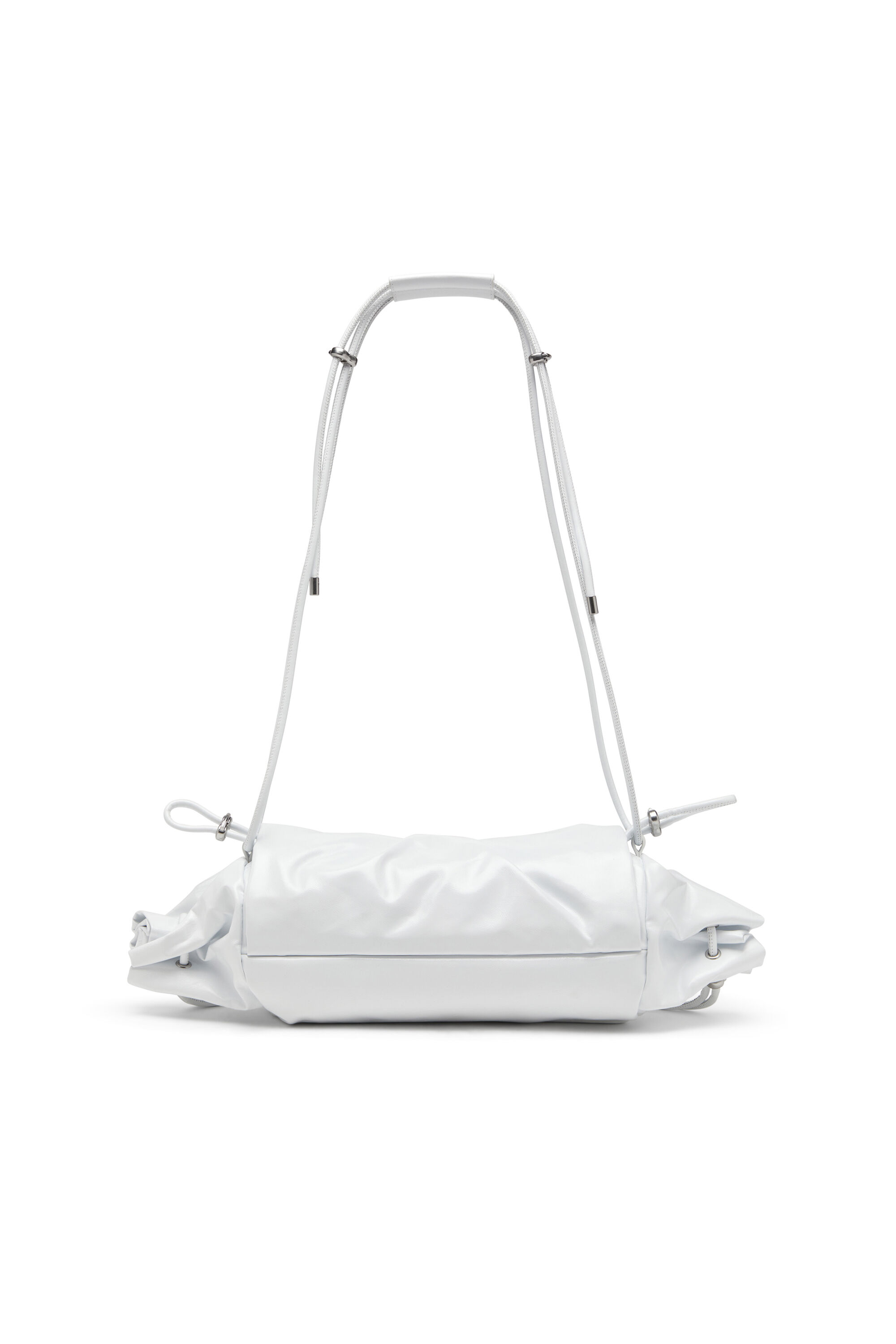 Diesel - SCRUNCH-D SHOULDER M, Scrunch-D M-Bolso de hombro en cuero brillante Mujer in Blanco - 3