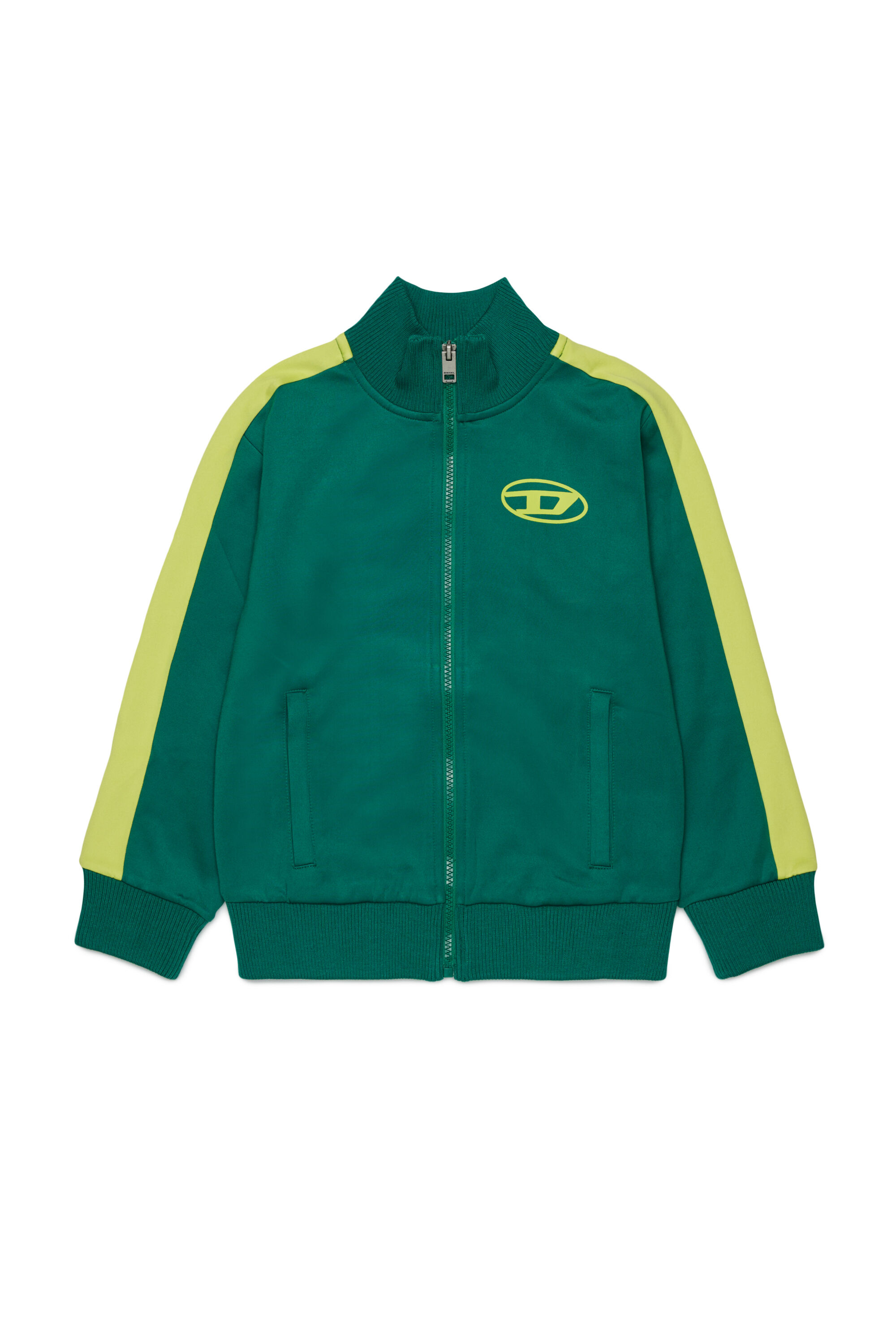 Diesel - SBOS, Track jacket con logo Oval D Hombre in Verde - 1