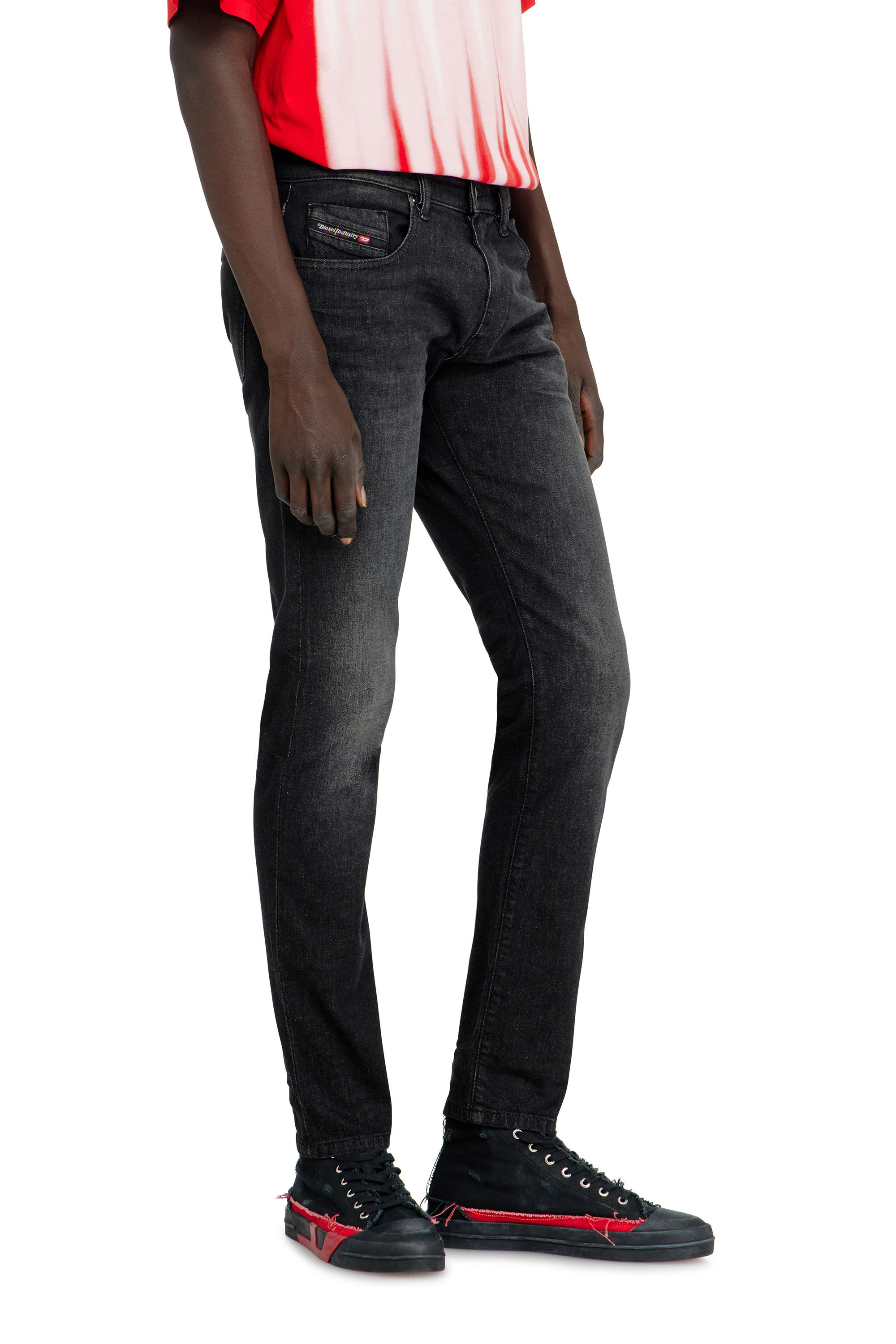 Diesel - Slim Jeans 2019 D-Strukt 0DBDT Hombre, Negro/Gris oscuro - 7
