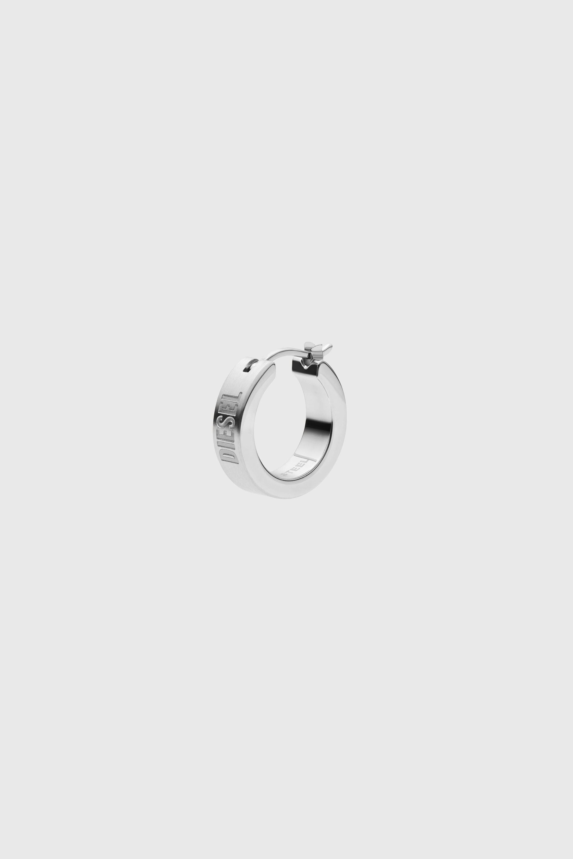 Diesel - DX1639040 JEWELLERY, Pendiente de aro de acero inoxidable Unisex in Plateado - 1