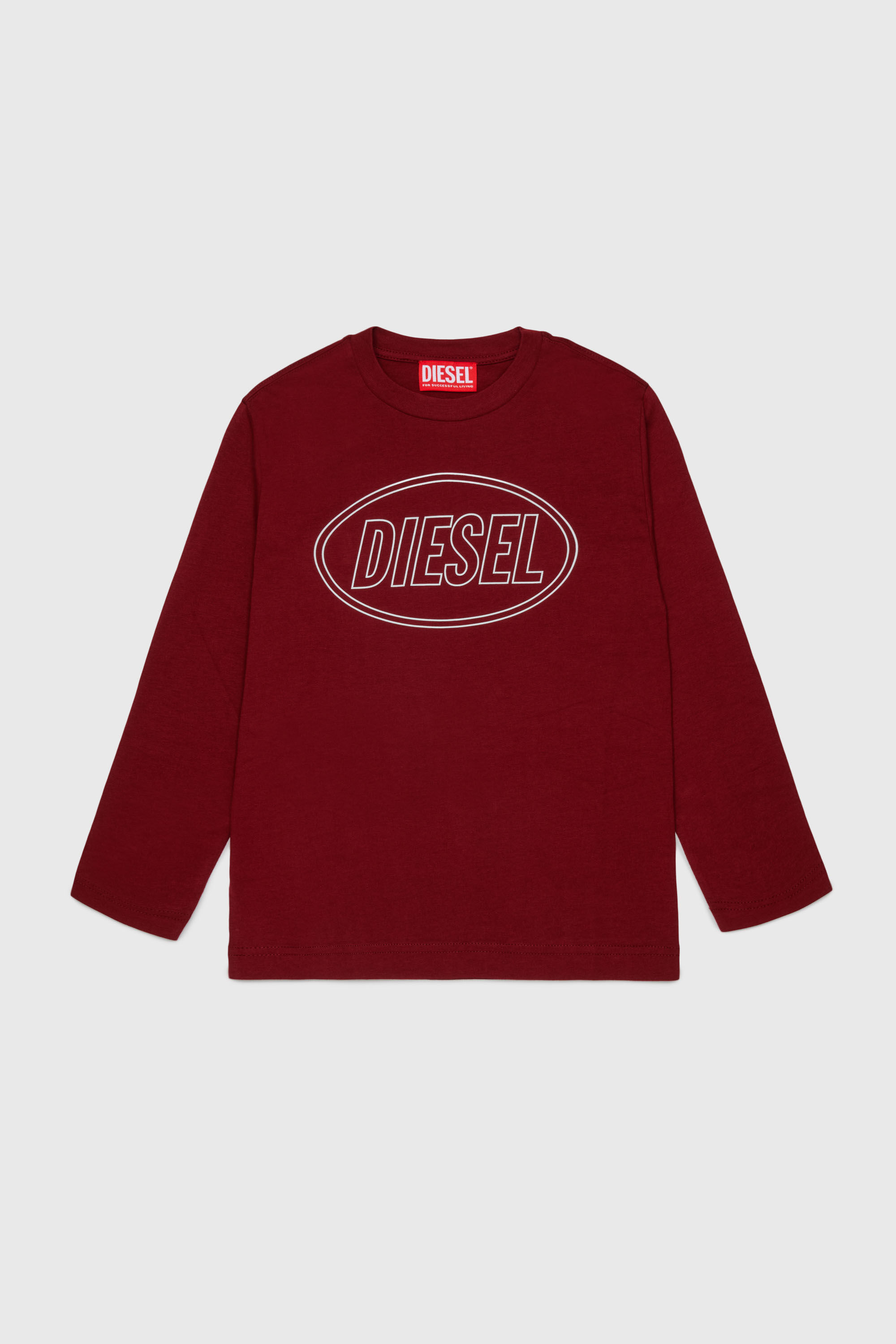 Diesel - TCIRCLELS OVER, Camiseta de manga larga con Logo Oval D Hombre in Rojo - 1