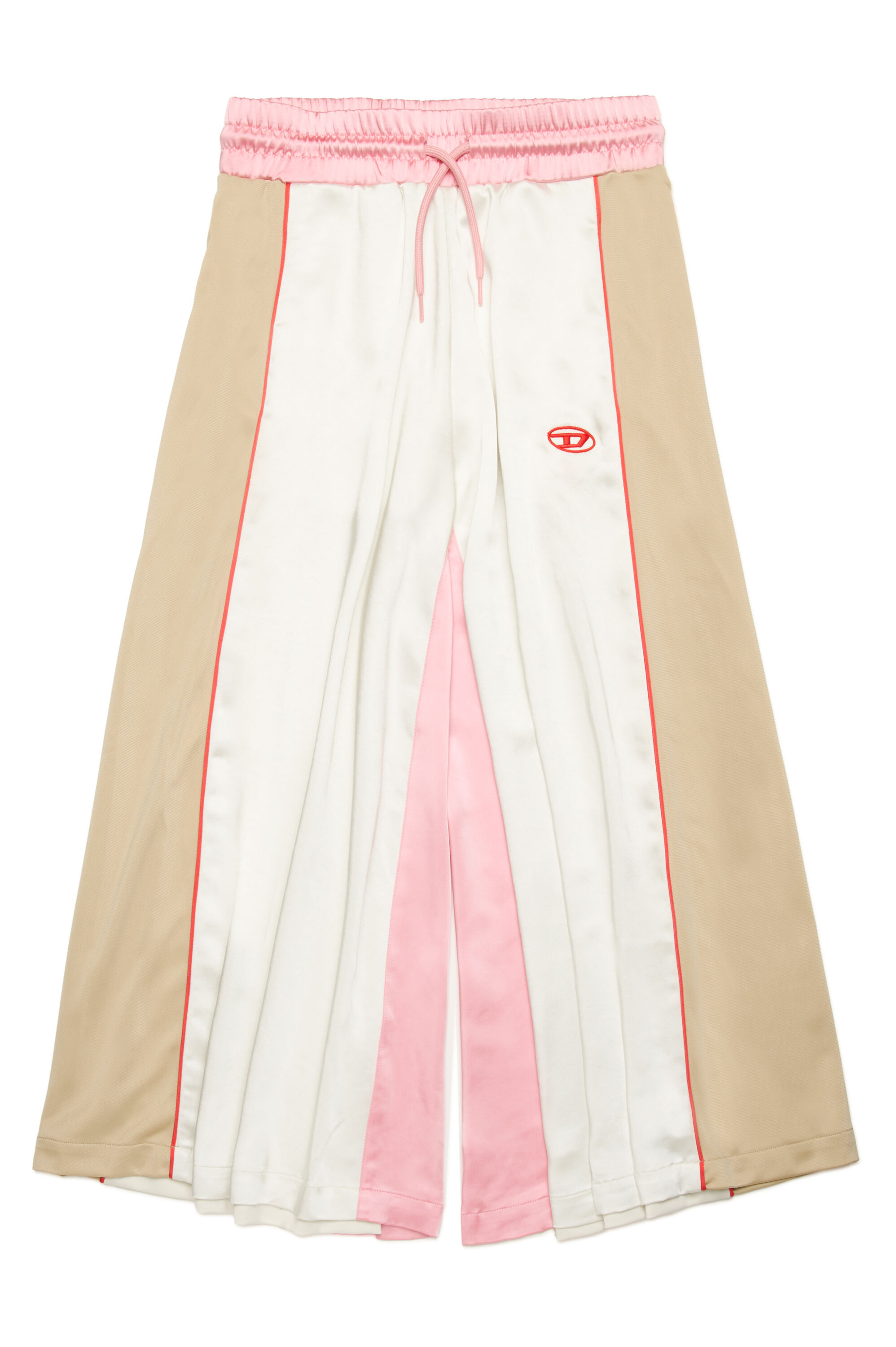Diesel - PWILD, Pantalones palazzo de satén y tejido de doble punto Mujer in Multicolor - 1
