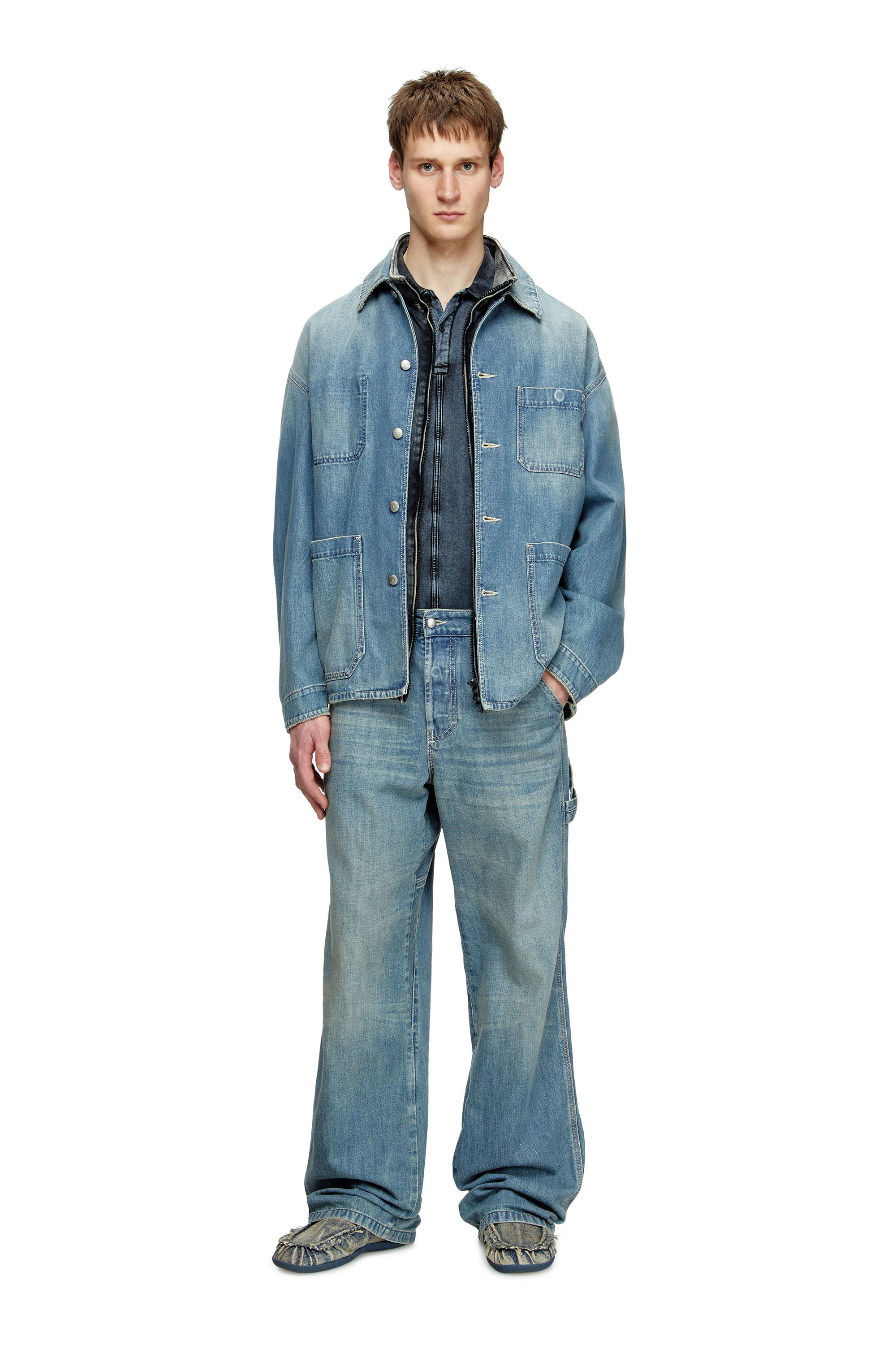 Diesel - D-STACK-U, Chaqueta de denim de estilo utility Unisex in Azul marino - 1