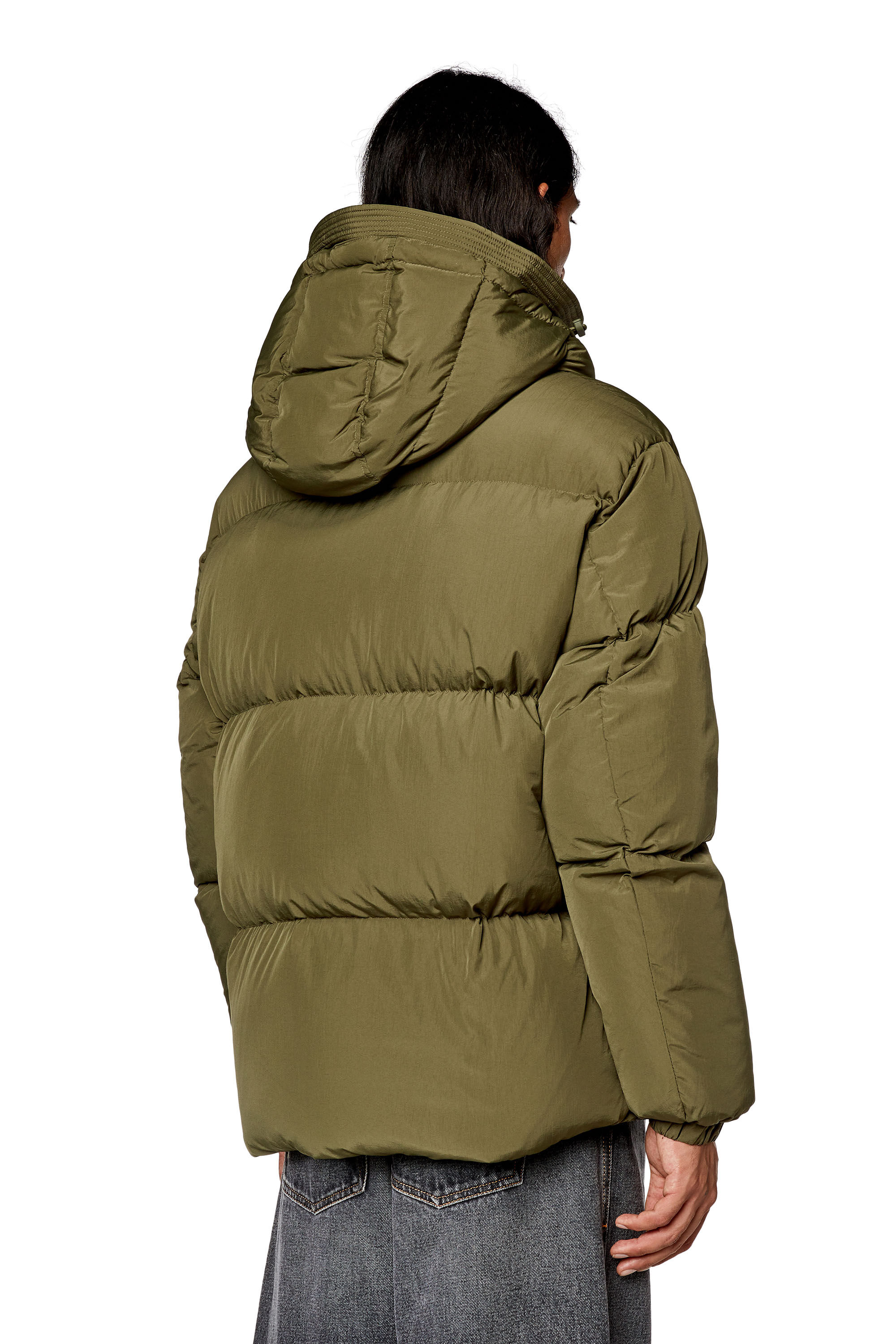 Diesel - W-ROLFYS, Chaqueta de plumón en taslan de nailon reciclado Hombre in Verde - 4