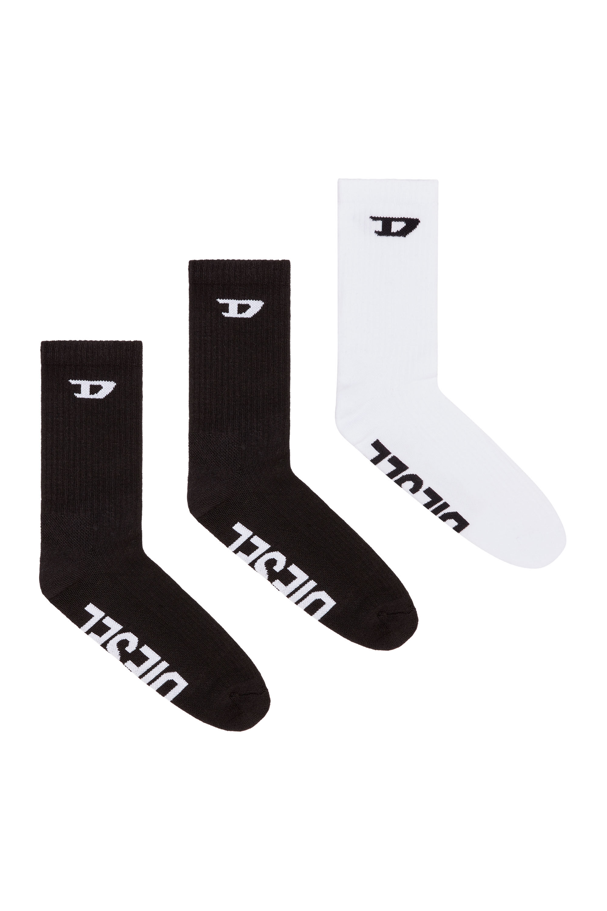 Diesel - SKM-D-CREW-SPORT-SOCKS, Negro/Blanco - Image 1