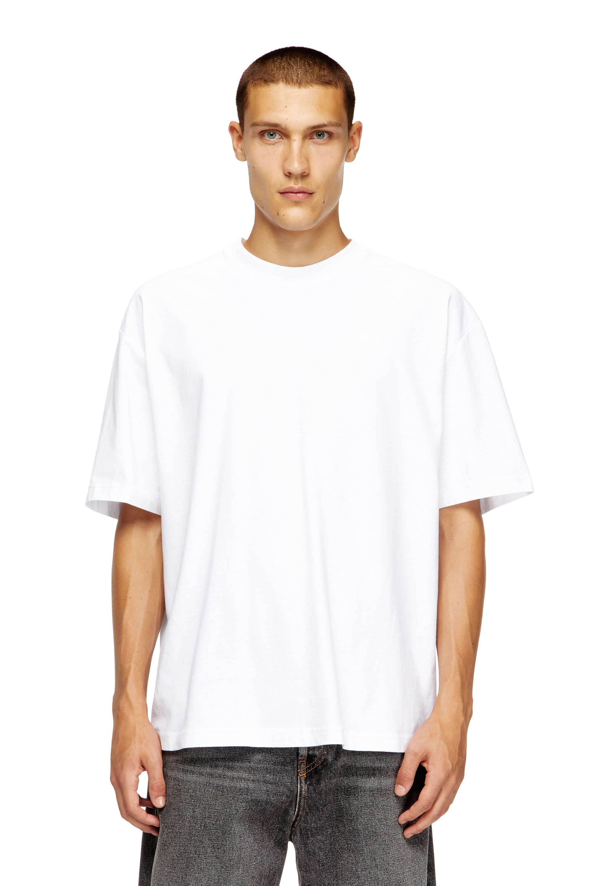 Diesel - T-BOGGY-MEGOVAL-D, Camiseta con bordado oval D grande Hombre in Blanco - 4
