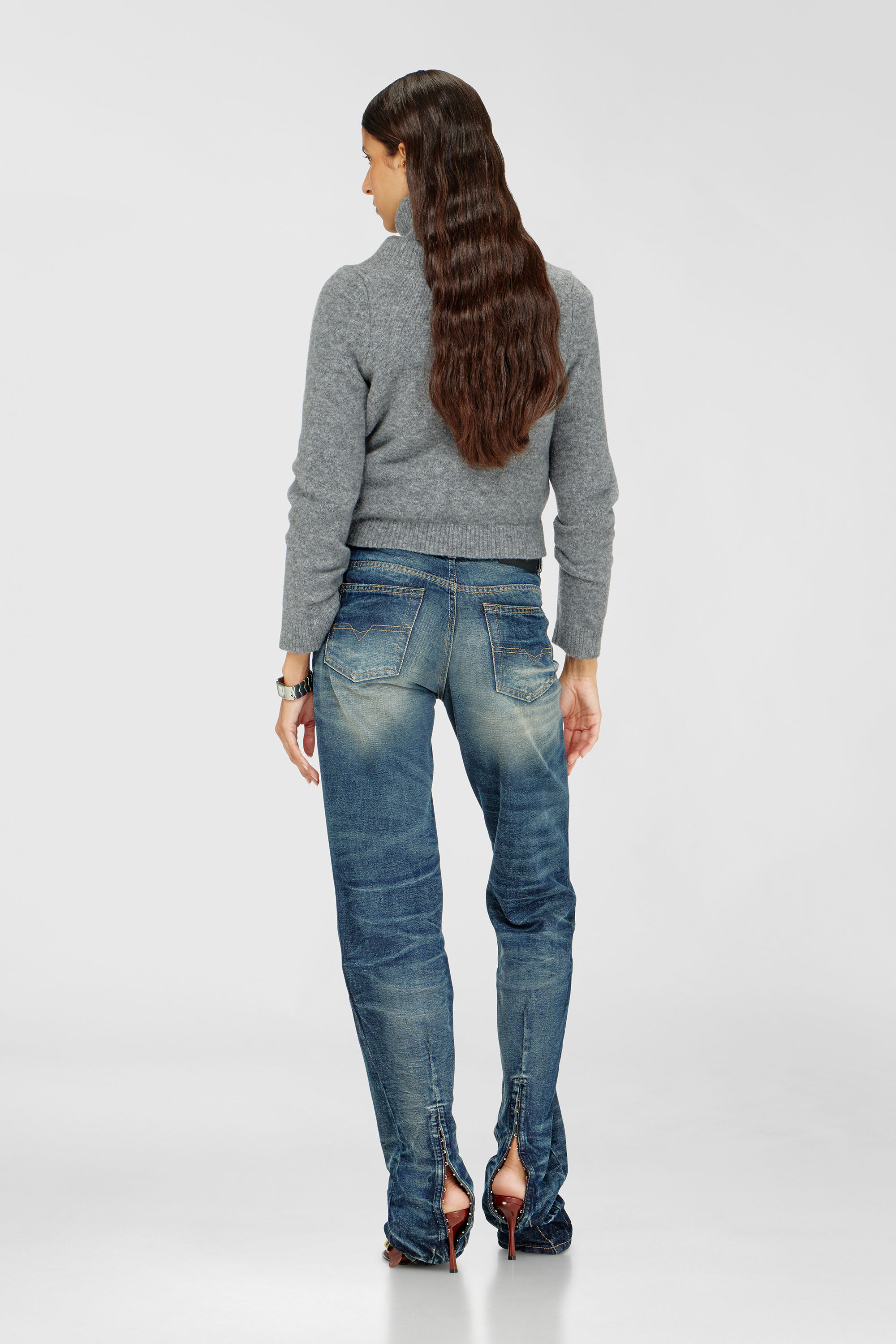 Diesel - Regular Jeans D-Heel 0DBFC Mujer, Azul medio - 3
