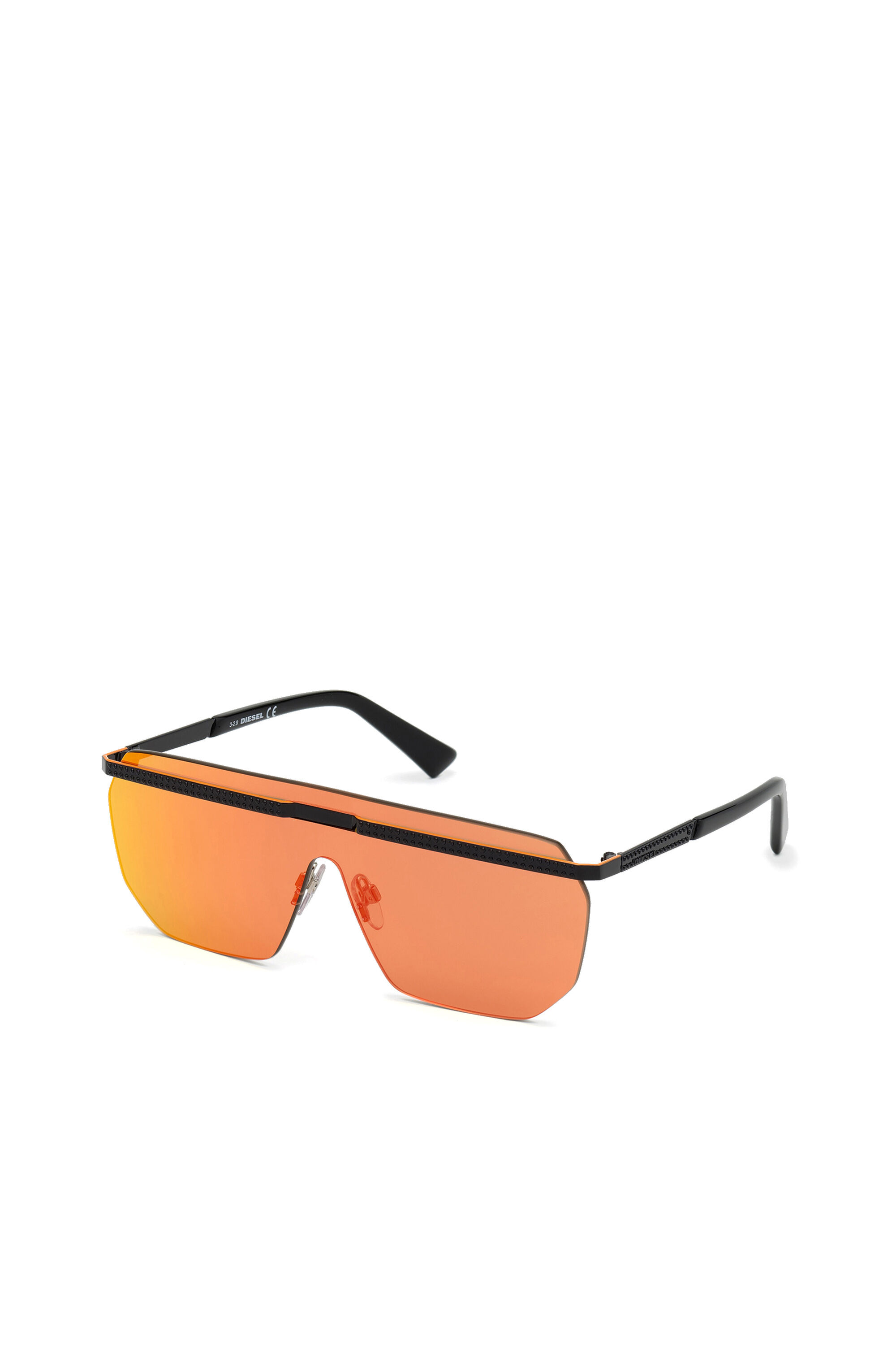 Diesel - DL0259, Gafas envolventes unisex con cristales de nailon con un corte geométrico Unisex in Naranja - 2