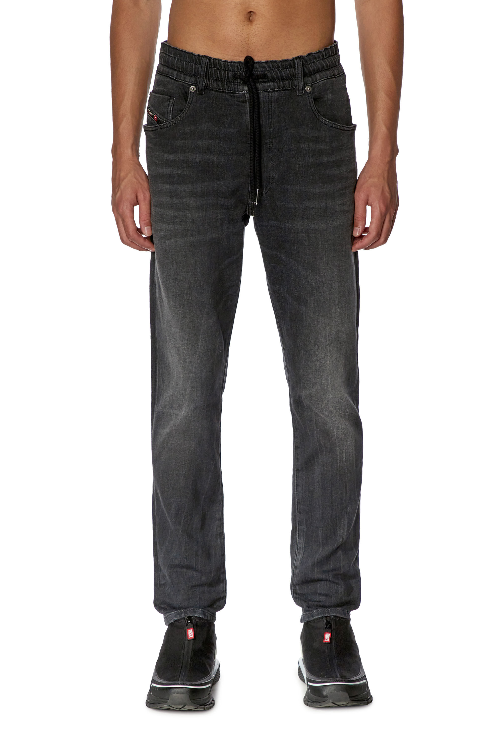 Men s Tapered Jeans Black Dark grey Diesel 2030 D Krooley
