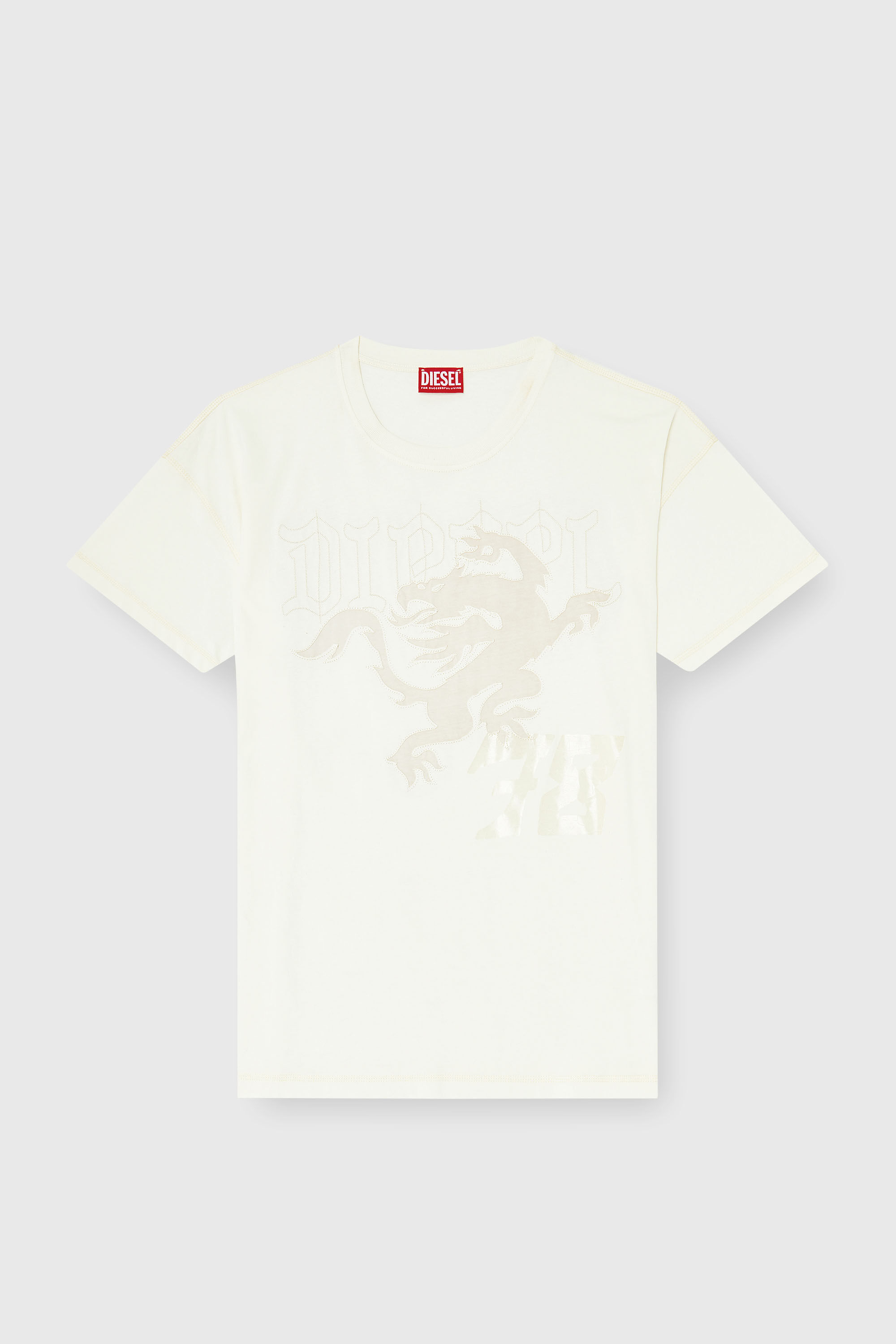 Diesel - T-BOXT-NOTCH, Camiseta relaxed con estampados y bordados Hombre in Blanco - 2