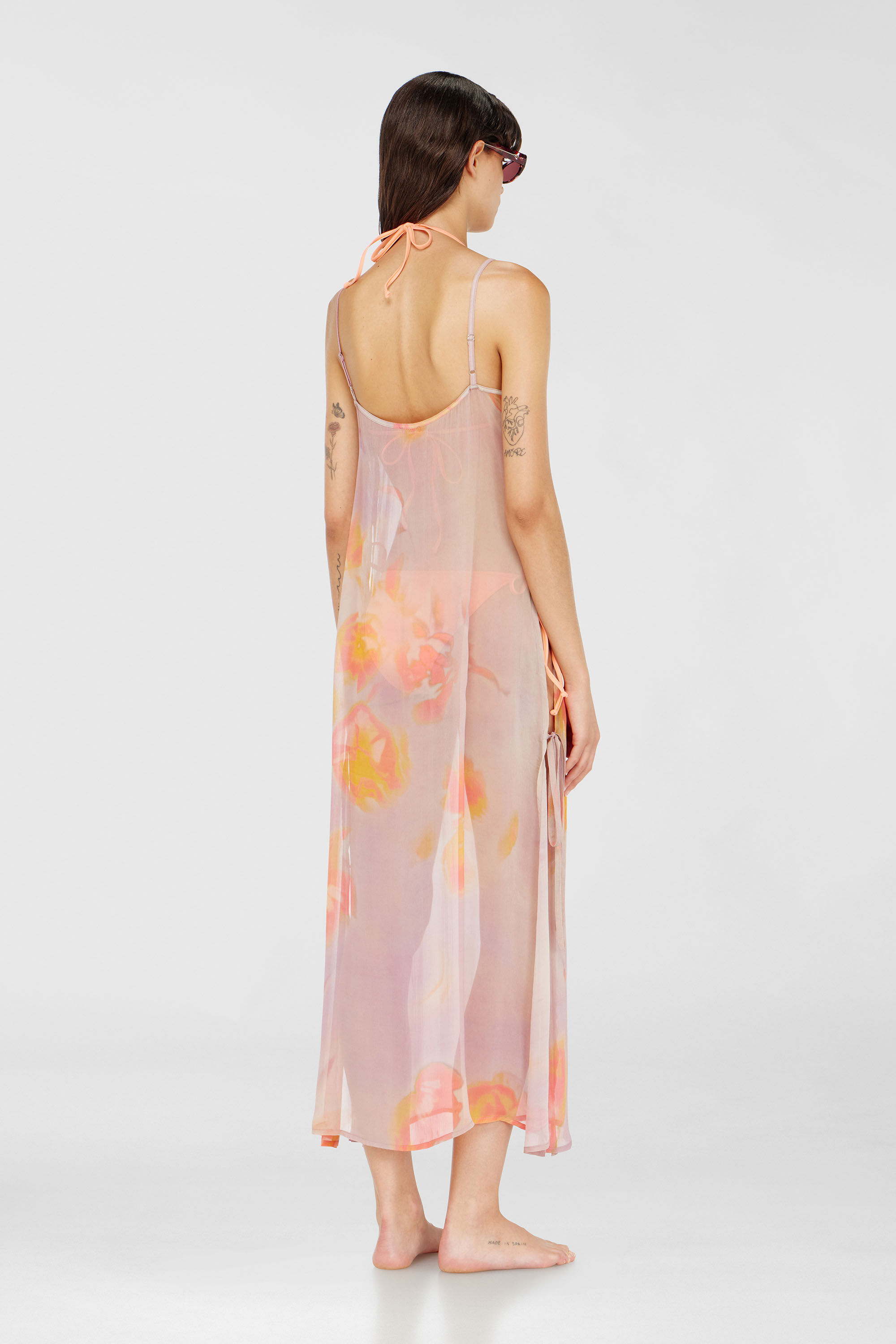 Diesel - VANYA-UTLT, Vestido playero de gasa floral Mujer in Morado - 3