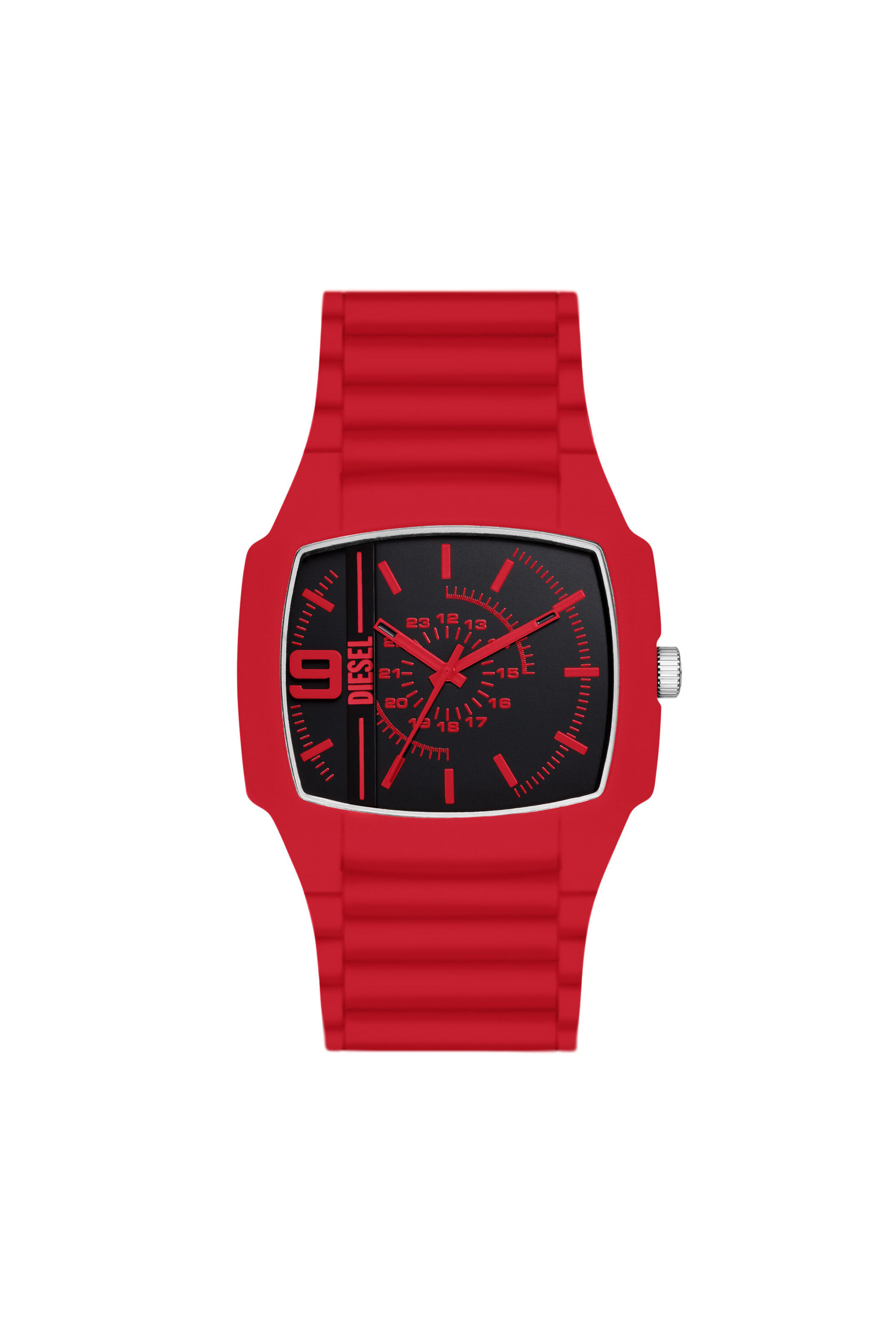 Men's Cliffhanger 2.0 Red Silicone Watch | DZ2165 Diesel