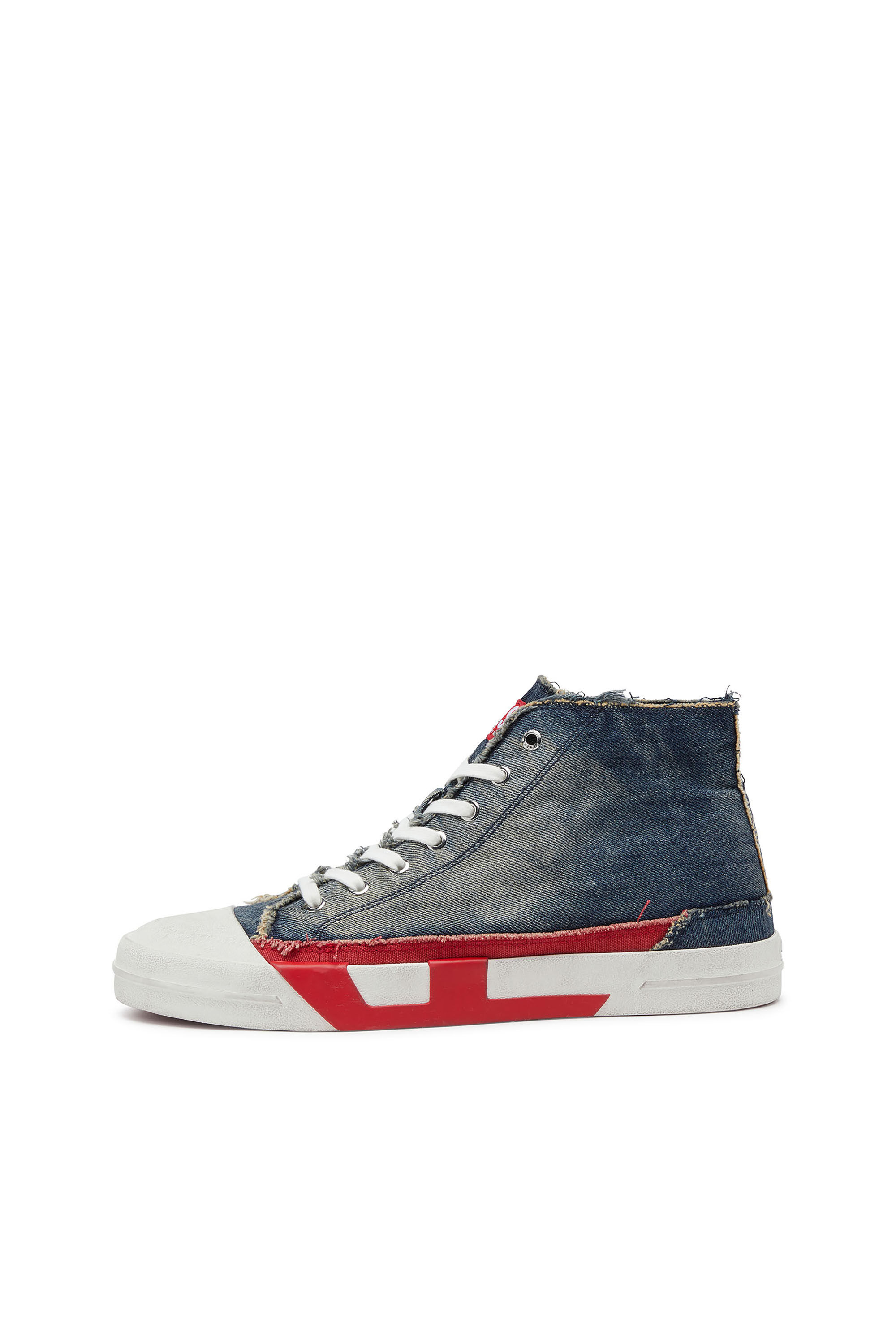 Diesel - S-D-VERSE MID II, D-Verse-Zapatillas de caña alta en denim con logo D Hombre in Azul marino - 8