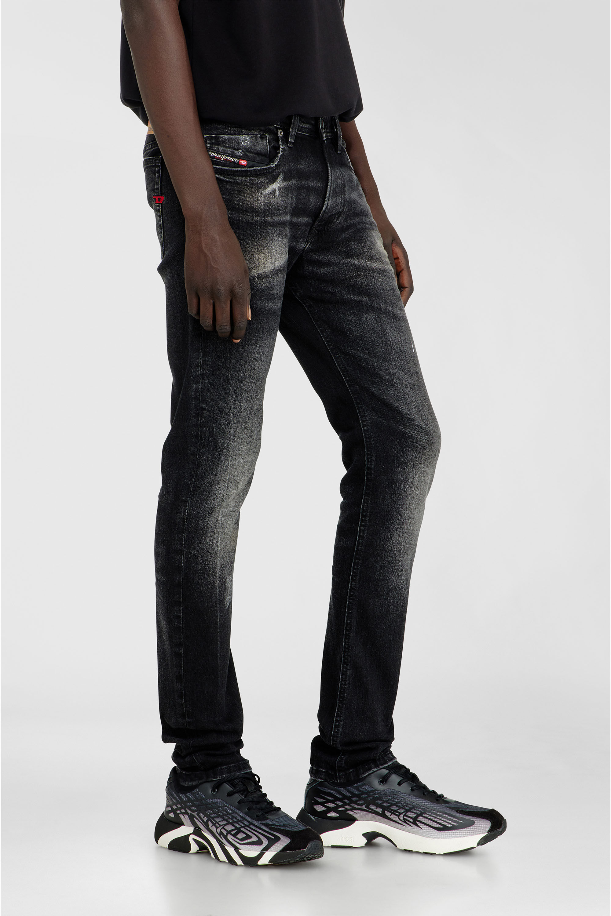 Diesel - Skinny Jeans 1979 Sleenker 0DBDP Hombre, Negro/Gris oscuro - 7