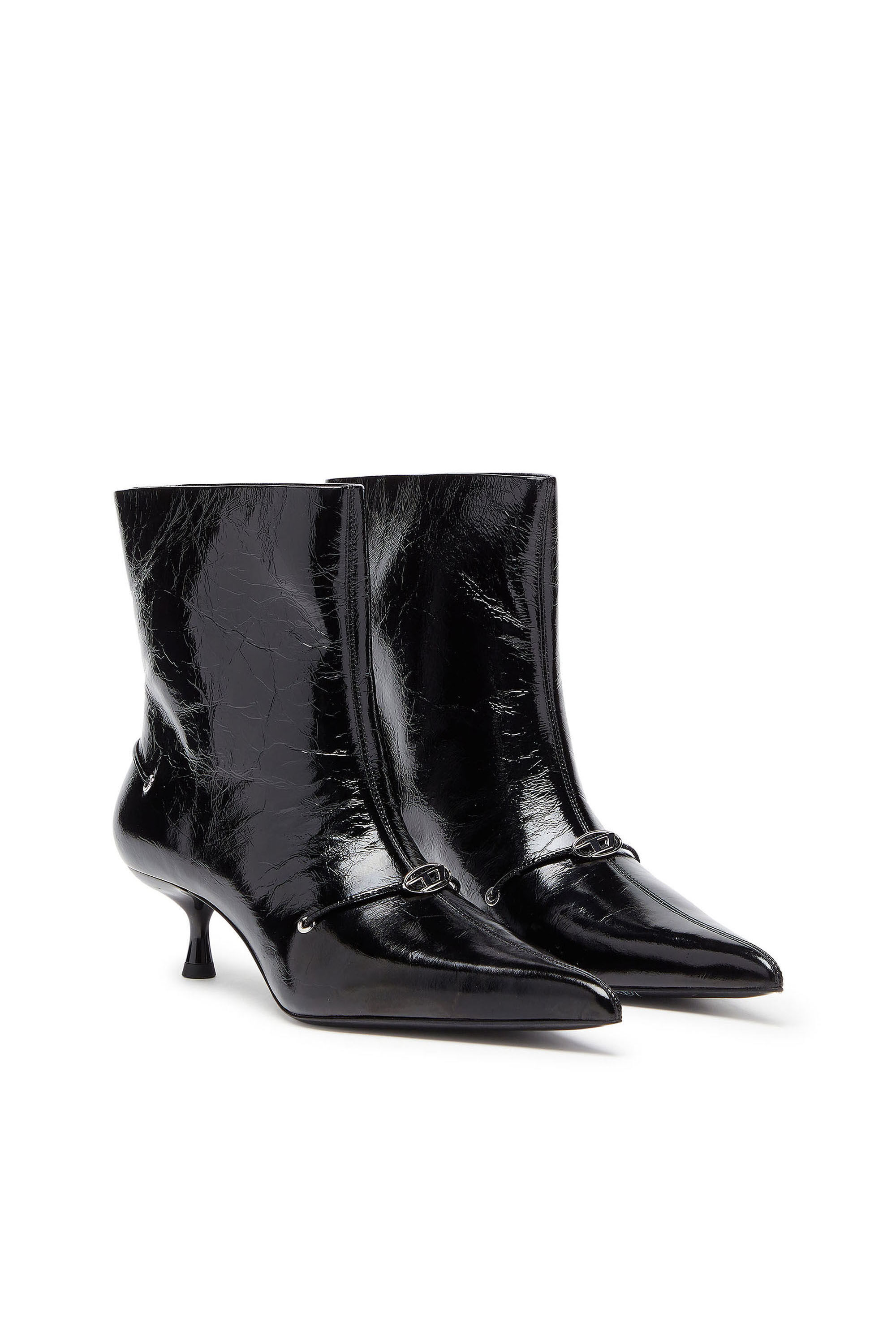 Diesel - D-JEWELS  40 TUBE, D-Ten&Half - Botines de cuero naplak Mujer in Negro - 2