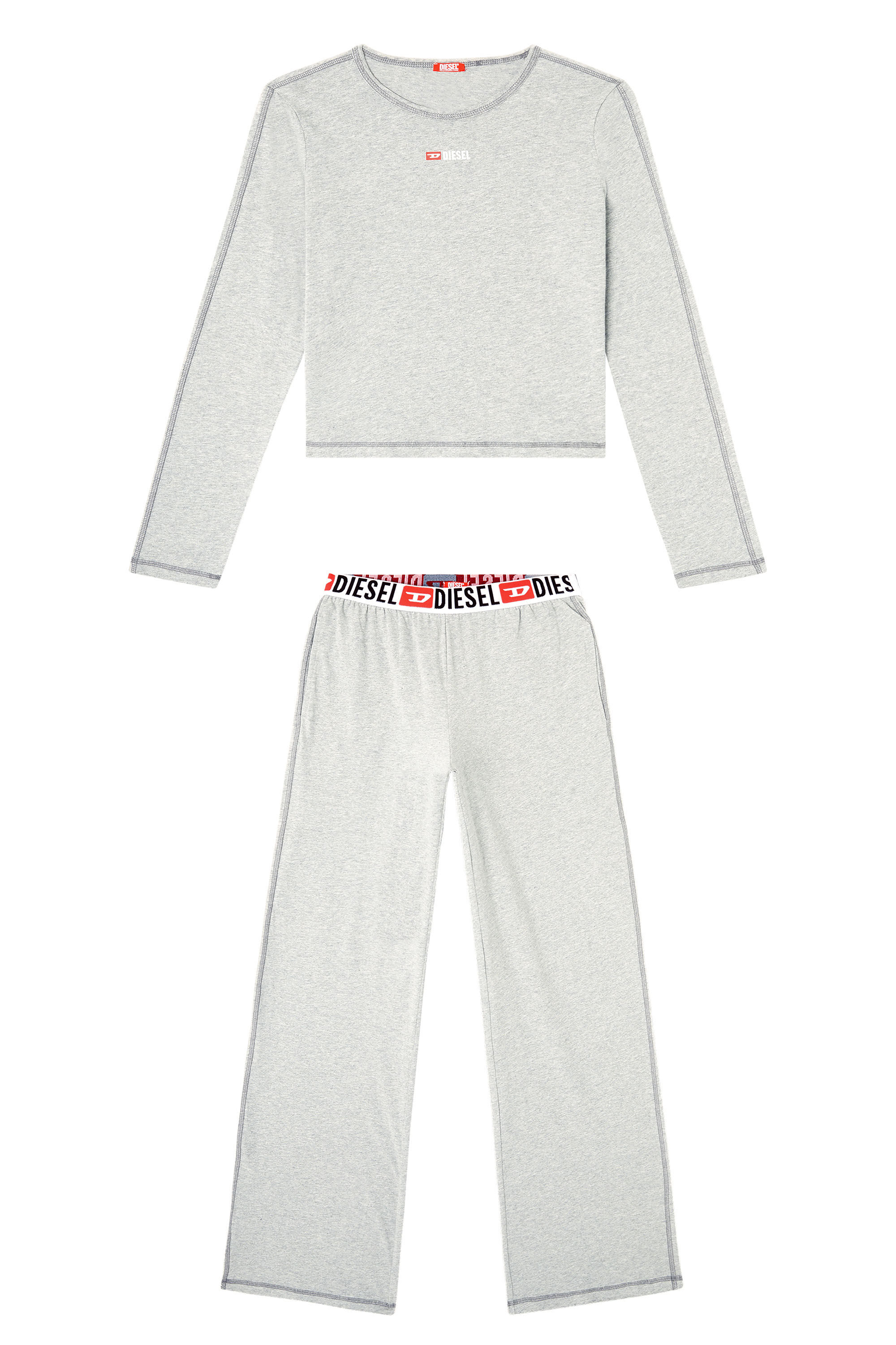 Diesel - SET-GILDA-D-CORE, Pijama de algodón elástico Mujer in Gris - 2