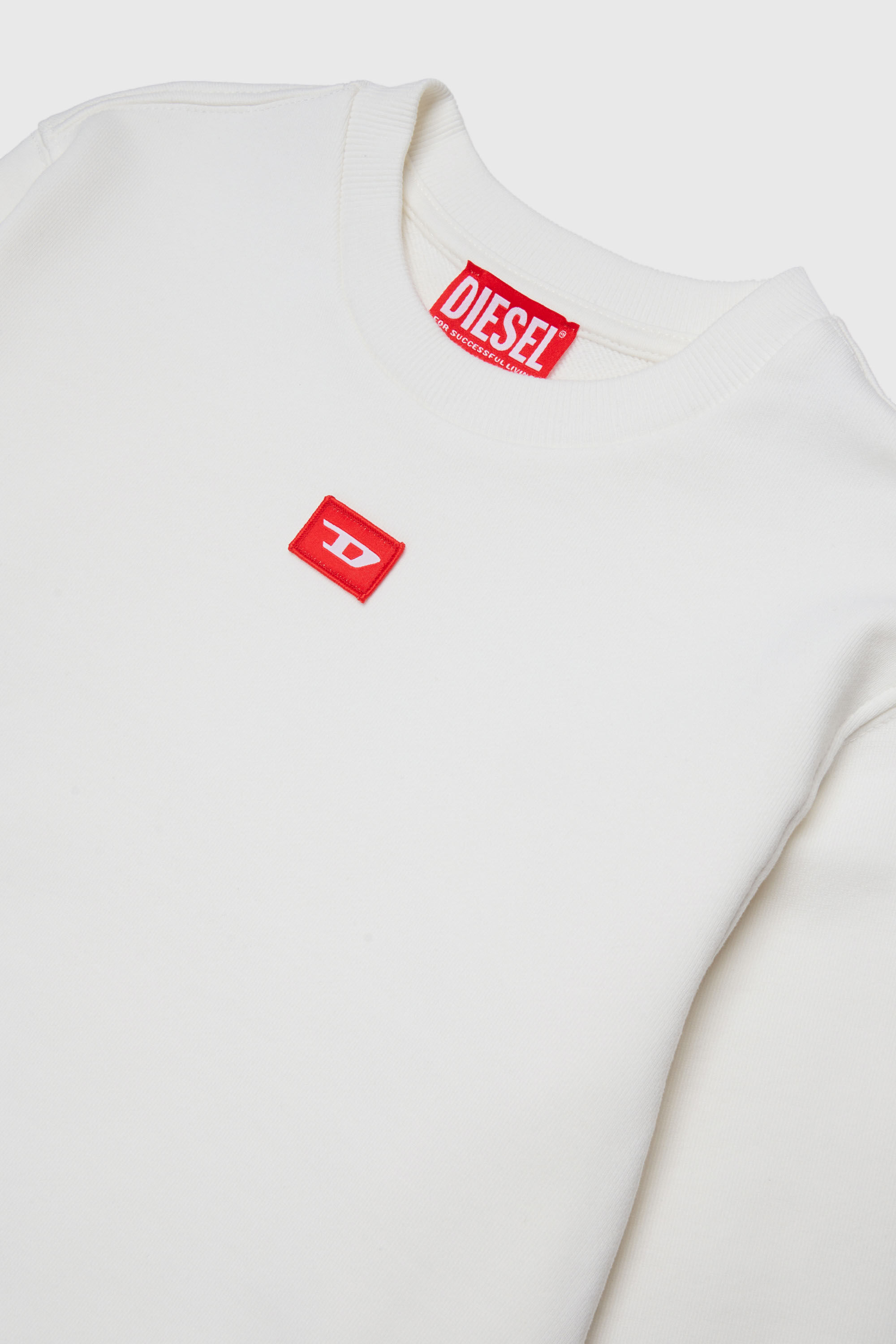 Diesel - SXGIN OVER, Sudadera con peque&ntilde;o parche de logo Unisex in Blanco - 3
