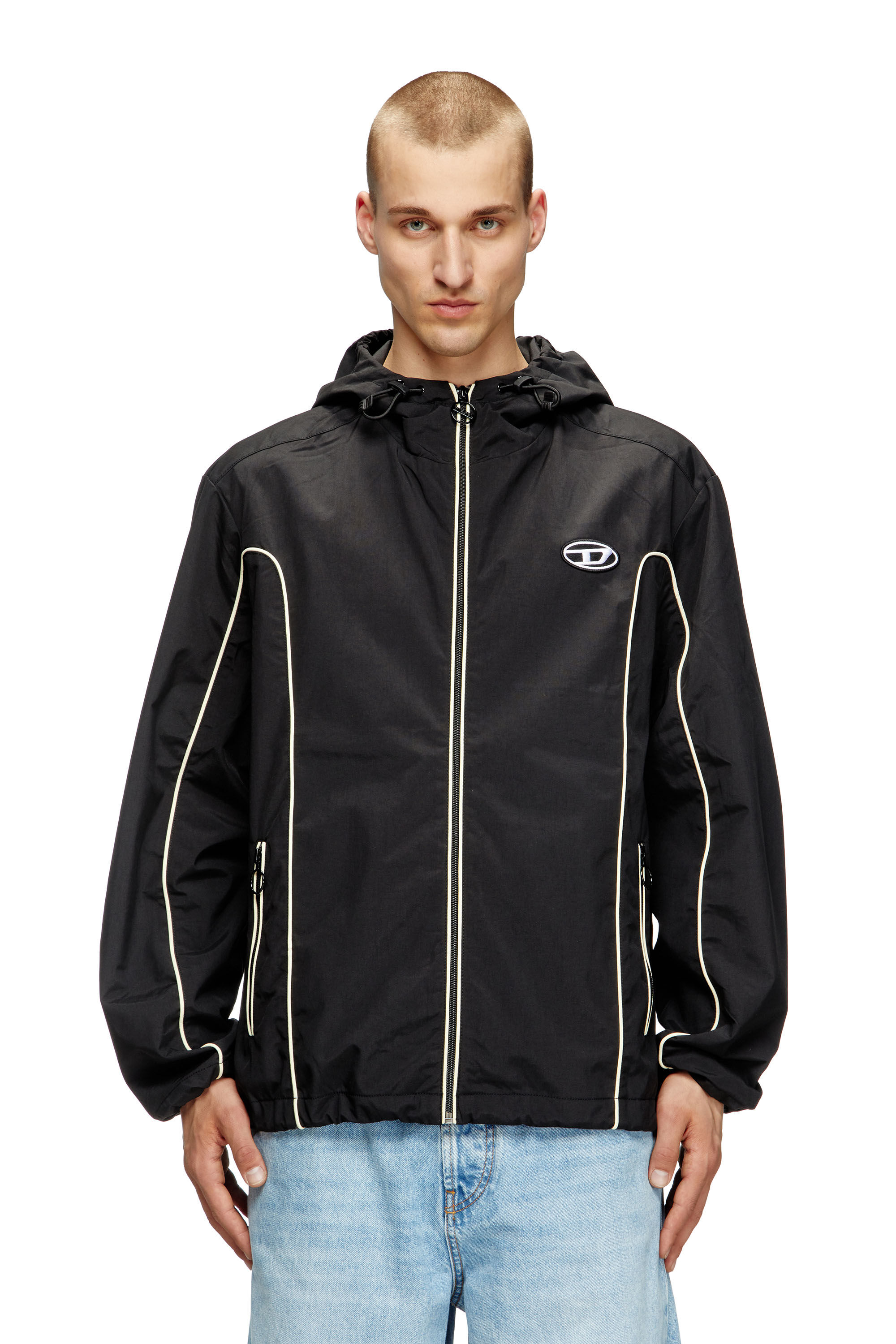 Diesel - J-HIVES, Anorak con ribetes contrastantes Hombre in Negro - 3