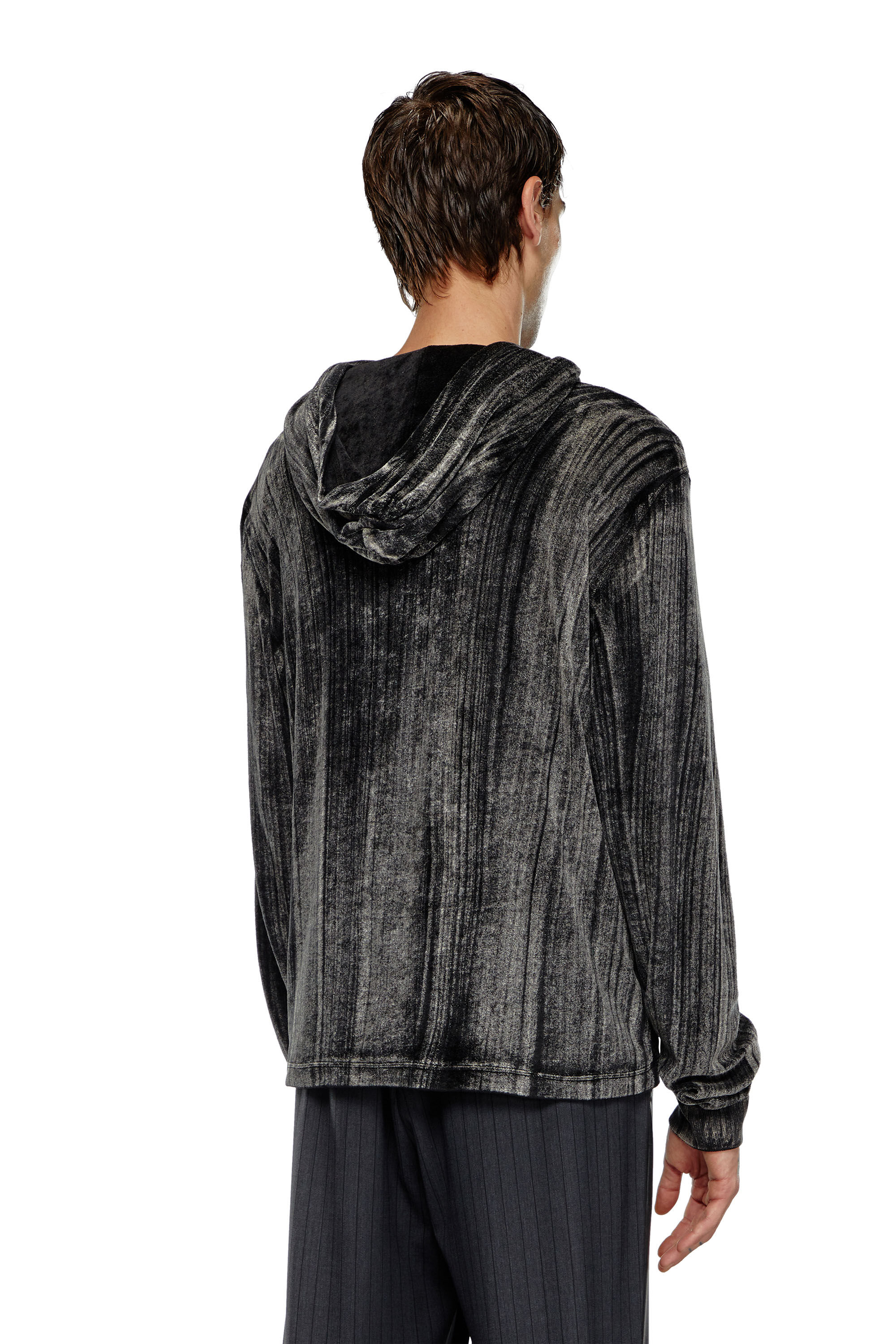 Diesel - T-VELJUST-LS-HOOD, Negro - Image 4