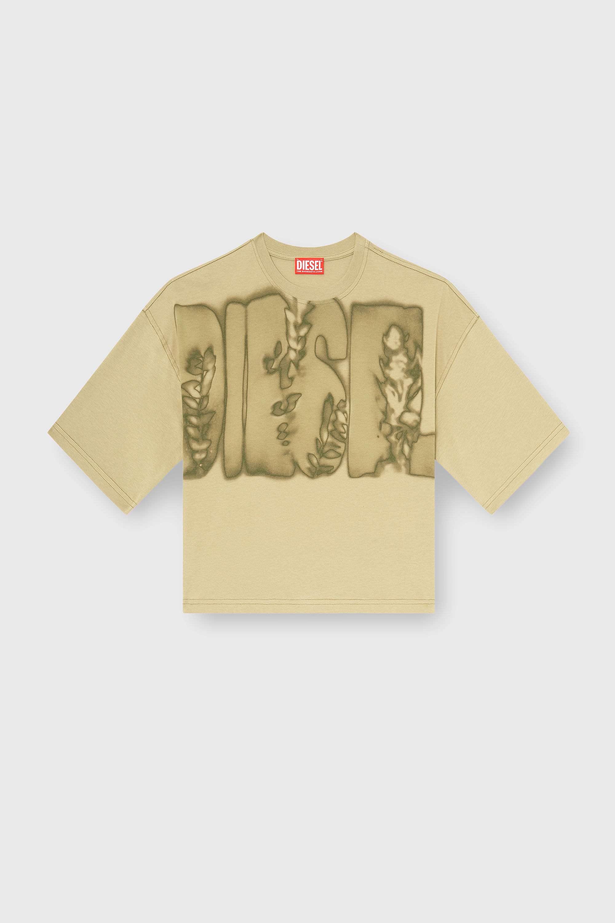 Diesel - T-CROPYN-AA1, Camiseta corta con estampado digital Mujer in Verde - 2