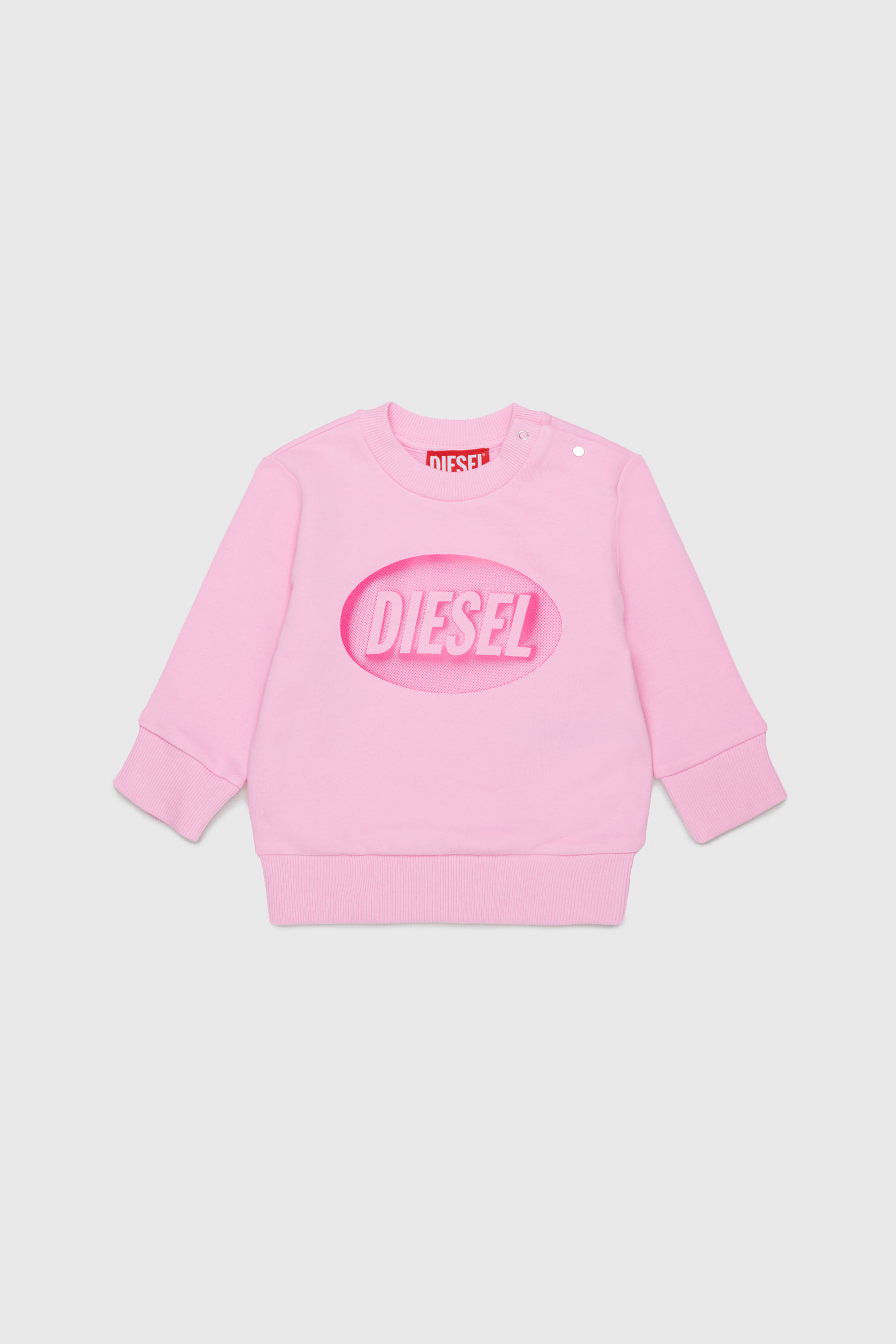 Diesel - SDSELB, Sudadera de algod&oacute;n con estampado de logo Unisex in Rosa - 1