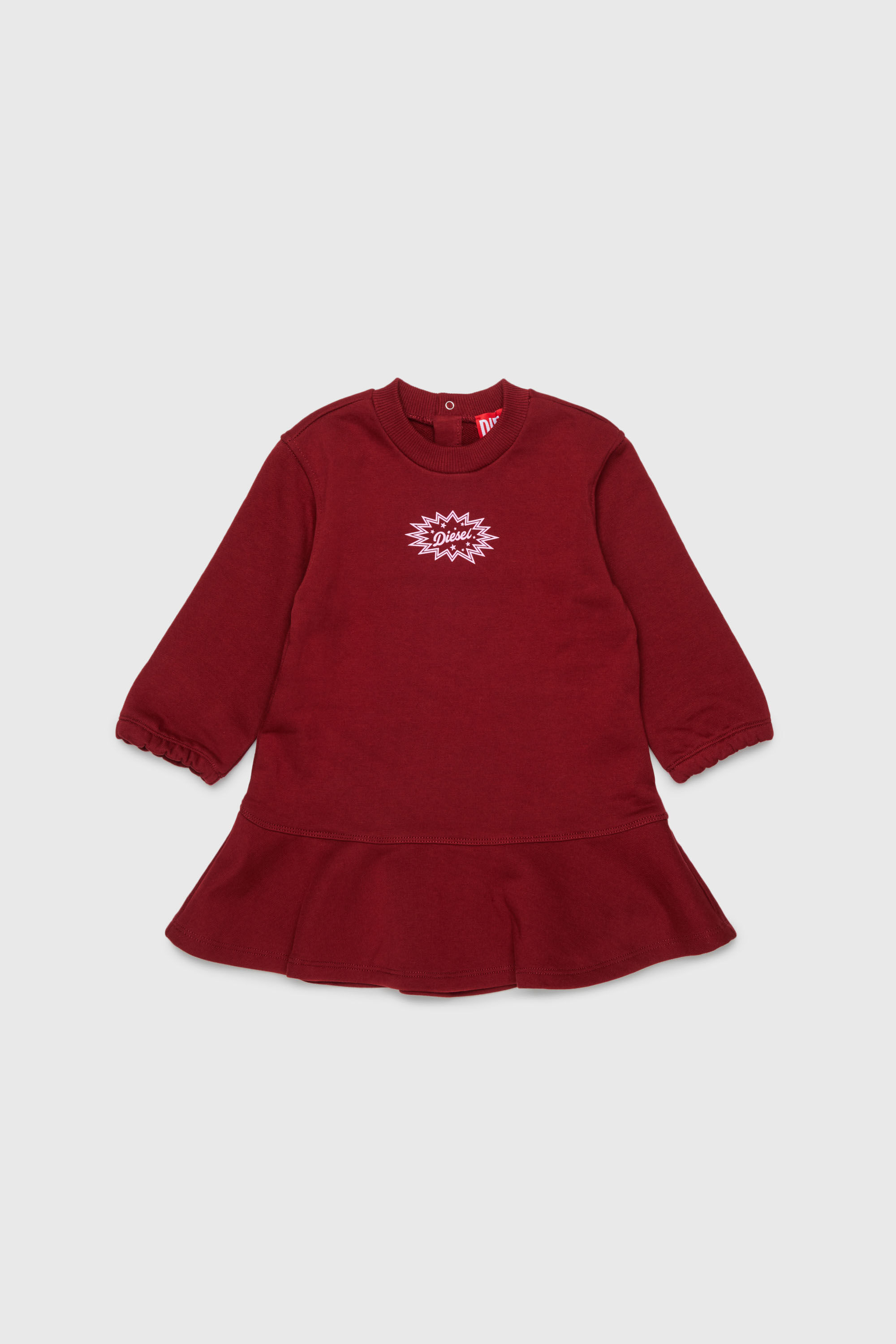 Diesel - DFUMB, Vestido sudadera con bajo de volantes Mujer in Rojo - 1