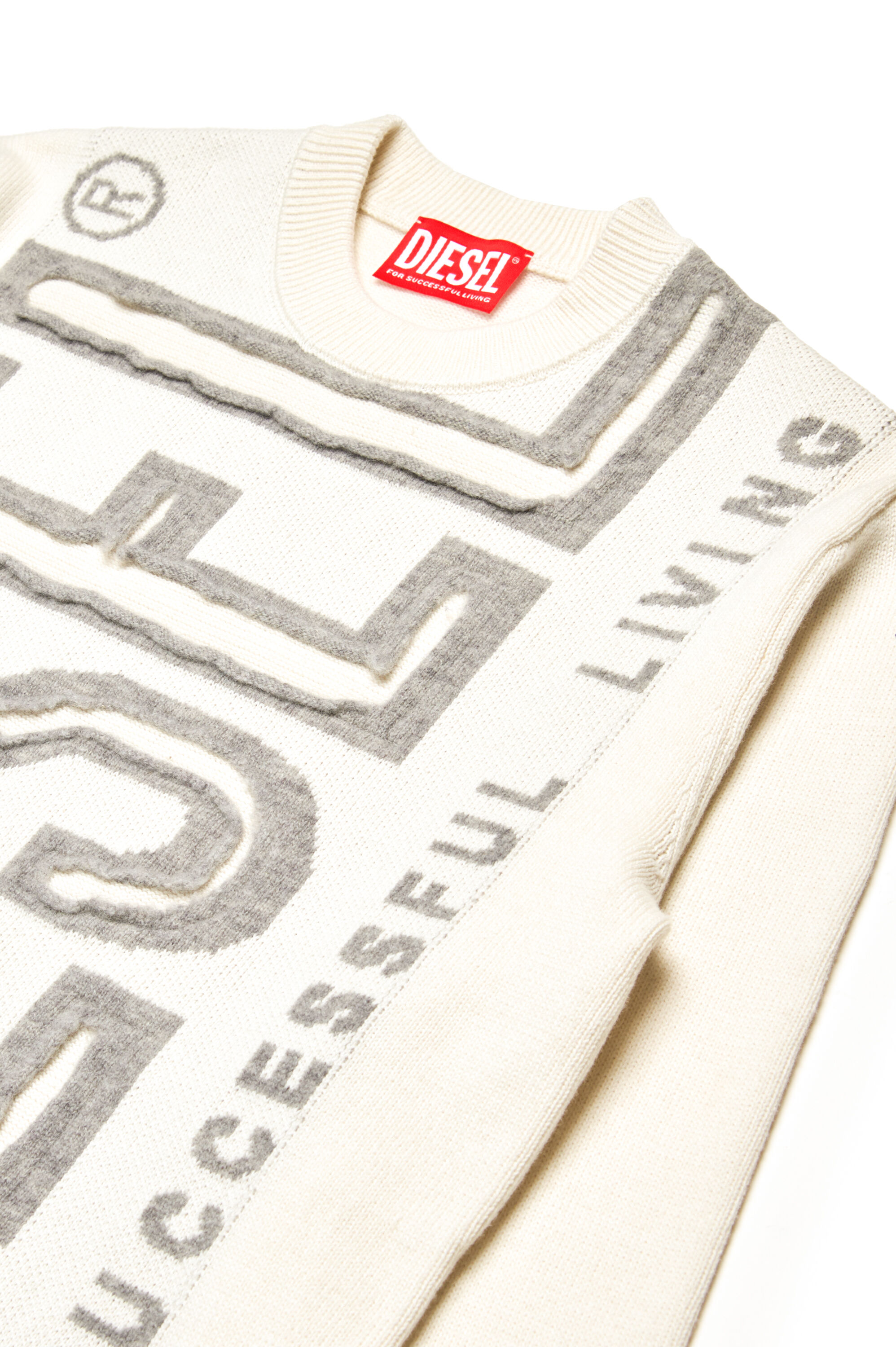 Diesel - KFLOYD OVER, Jersey con logotipo despegable Hombre in Blanco - 3