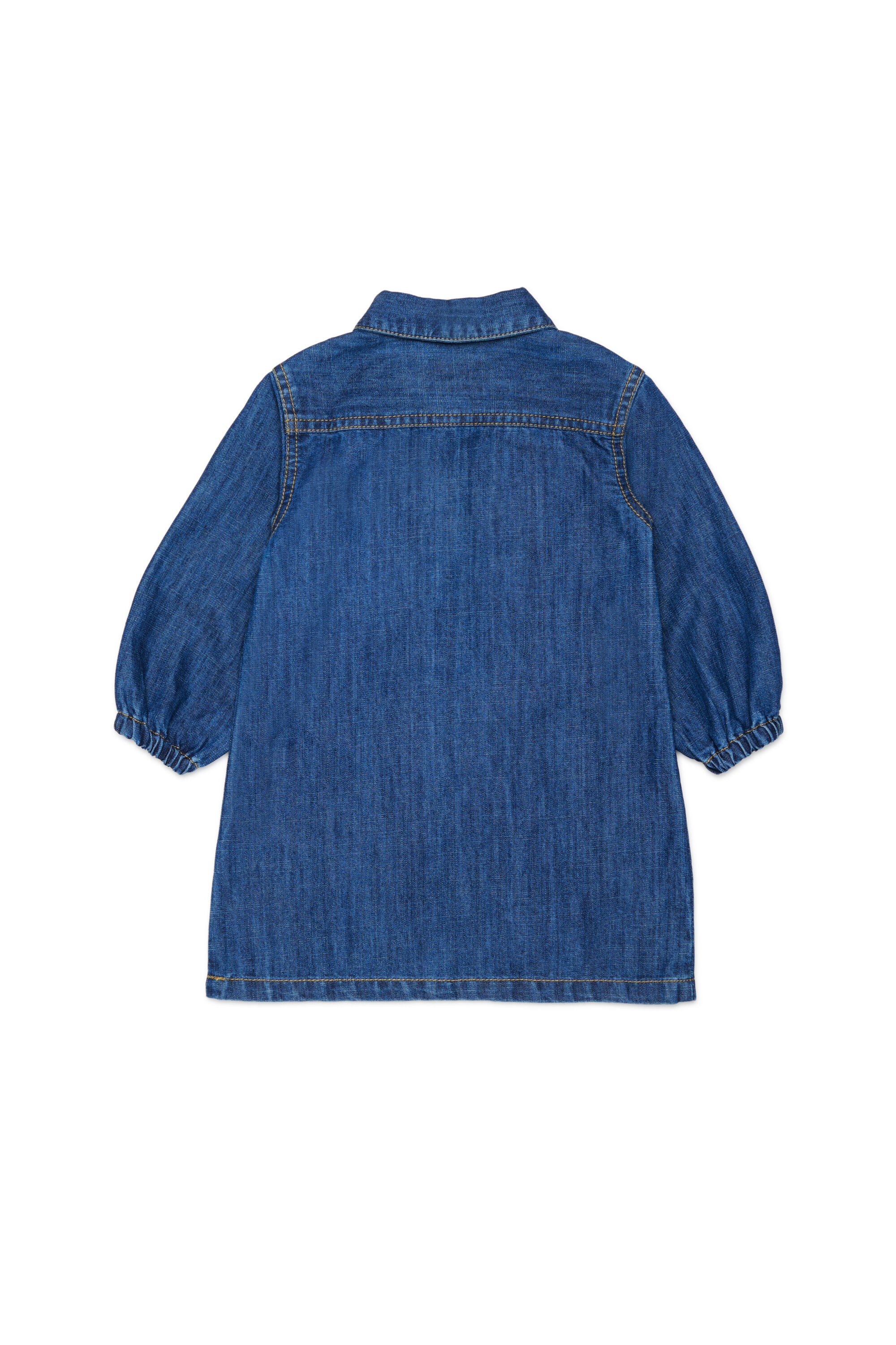 Diesel - DELBIB, Vestido camisero vaquero con Logo Oval D bordado Mujer in Azul marino - 2